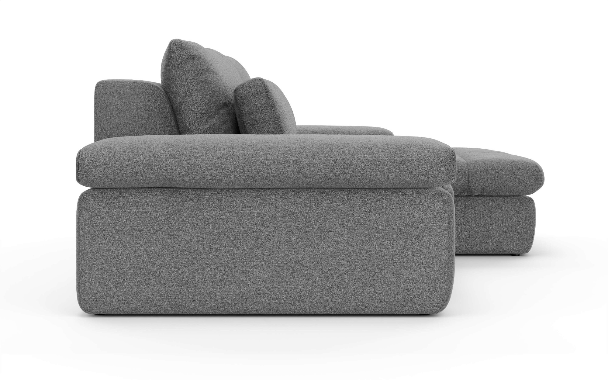 Home affaire Ecksofa »ALVERIE mit Recamiere, moderne Steppung, Maße: B/T/H 274/203/106 cm«, L-Form mit Wellenunterfederung, mit 4 Rückenkissen, pflegeleicht Stoff