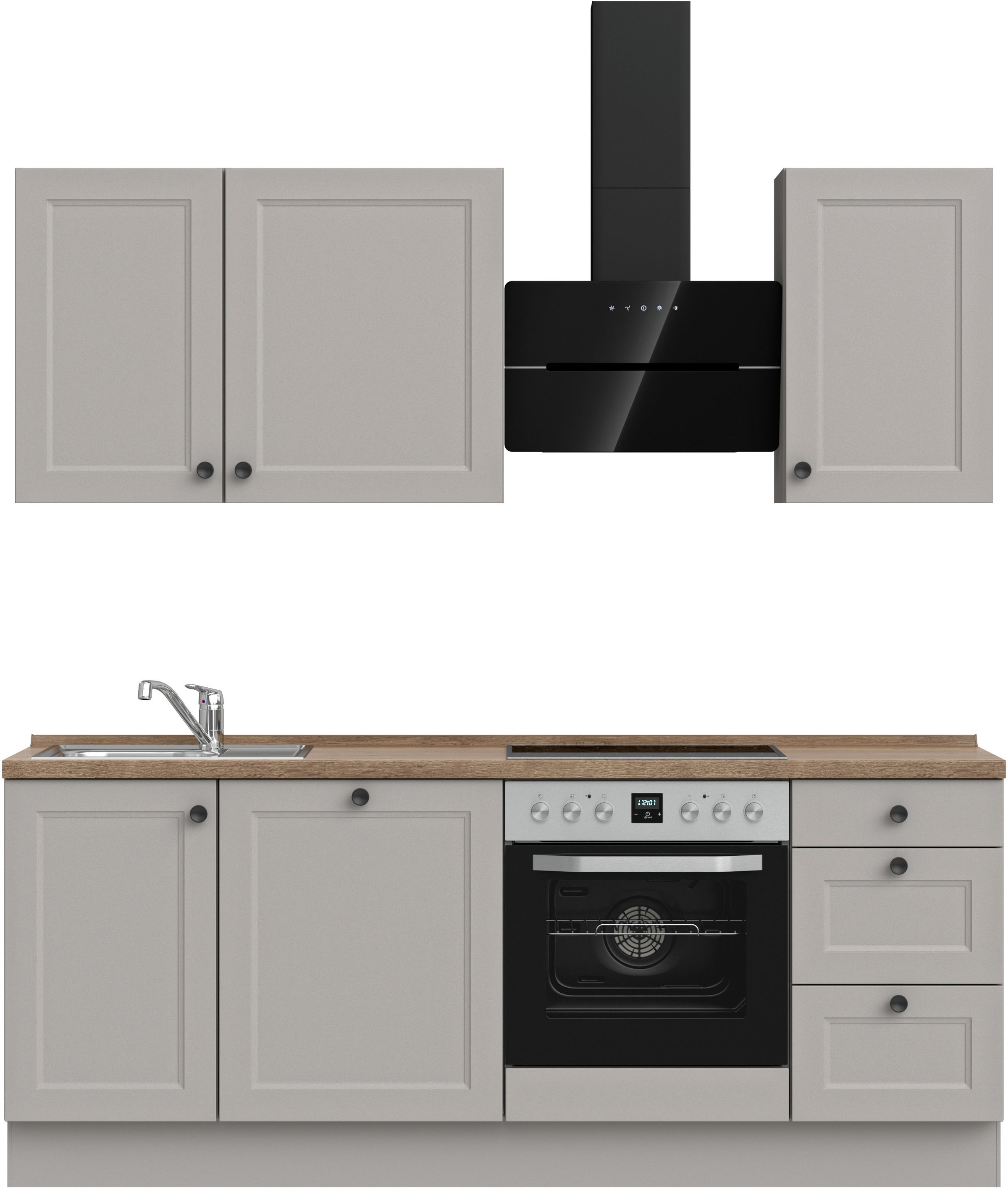 nobilia Küchenzeile ""Cascada II", NEU: individuell anpassbar mit gratis Profi-Beratung" vormontiert, Breite 210 cm, Ausrichtung wählbar, wahlw. mit E-Geräten
