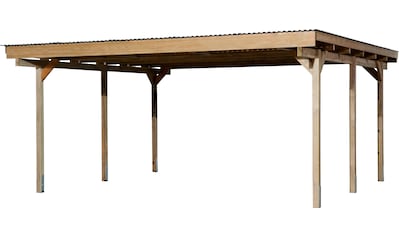 Doppelcarport »616«, Holz, 453 cm, braun