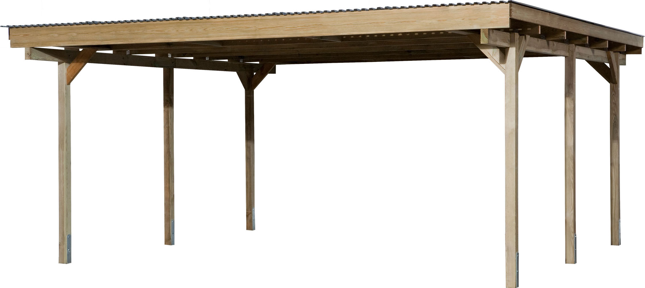 Doppelcarport »616«, Holz, 453 cm, braun