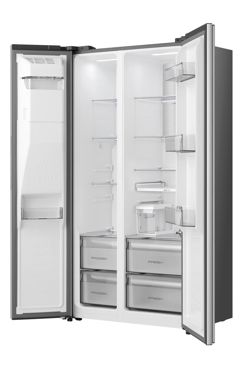 Hisense Side-by-Side »MS91528IC« 178,6 cm hoch 91,1 cm breit mit Wasser-/Eisspender, kein Festwasseranschluss dank Tank