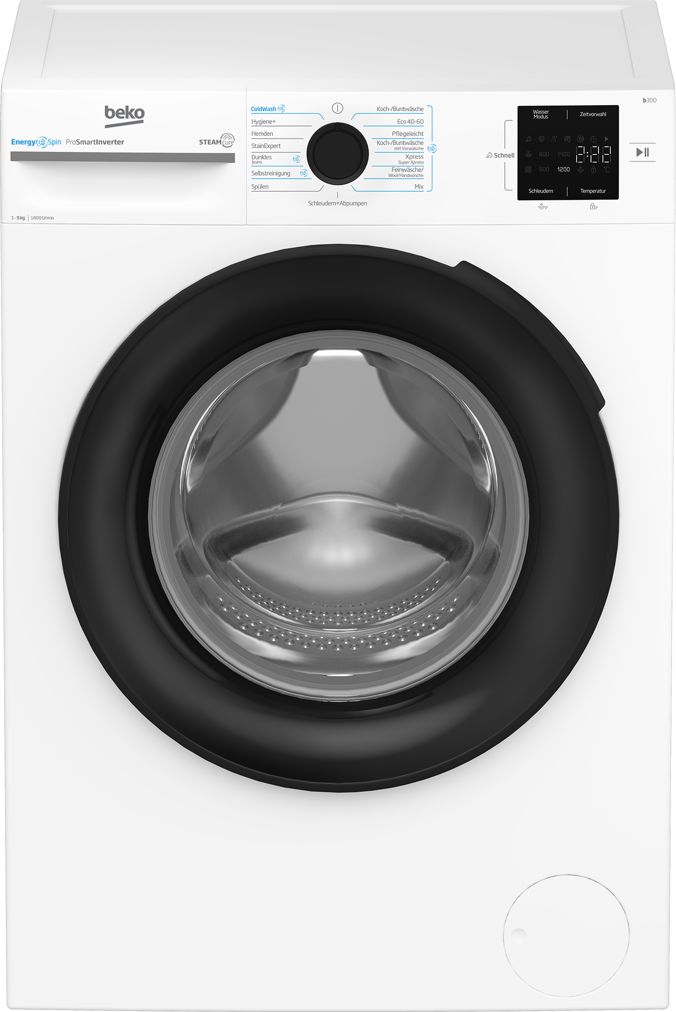 BEKO Waschmaschine »BM3WFU3941X«, 9 kg, 1400 U/min, Waschen mit EnergySpin: Bis zu 35 % Energie sparen – nicht nur in Eco