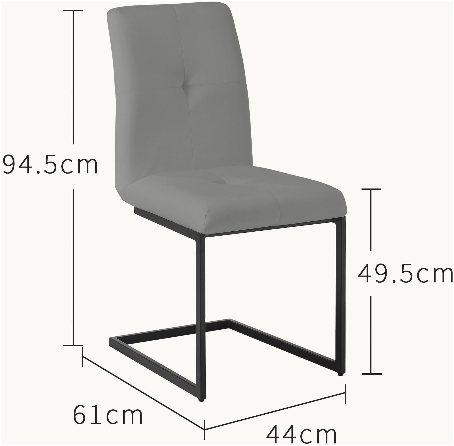 INOSIGN Esszimmerstuhl »Vendy« (Set) 2 Stk.mit verstellbaren Füßen und robustem, pulverbeschichtetem Gestell.