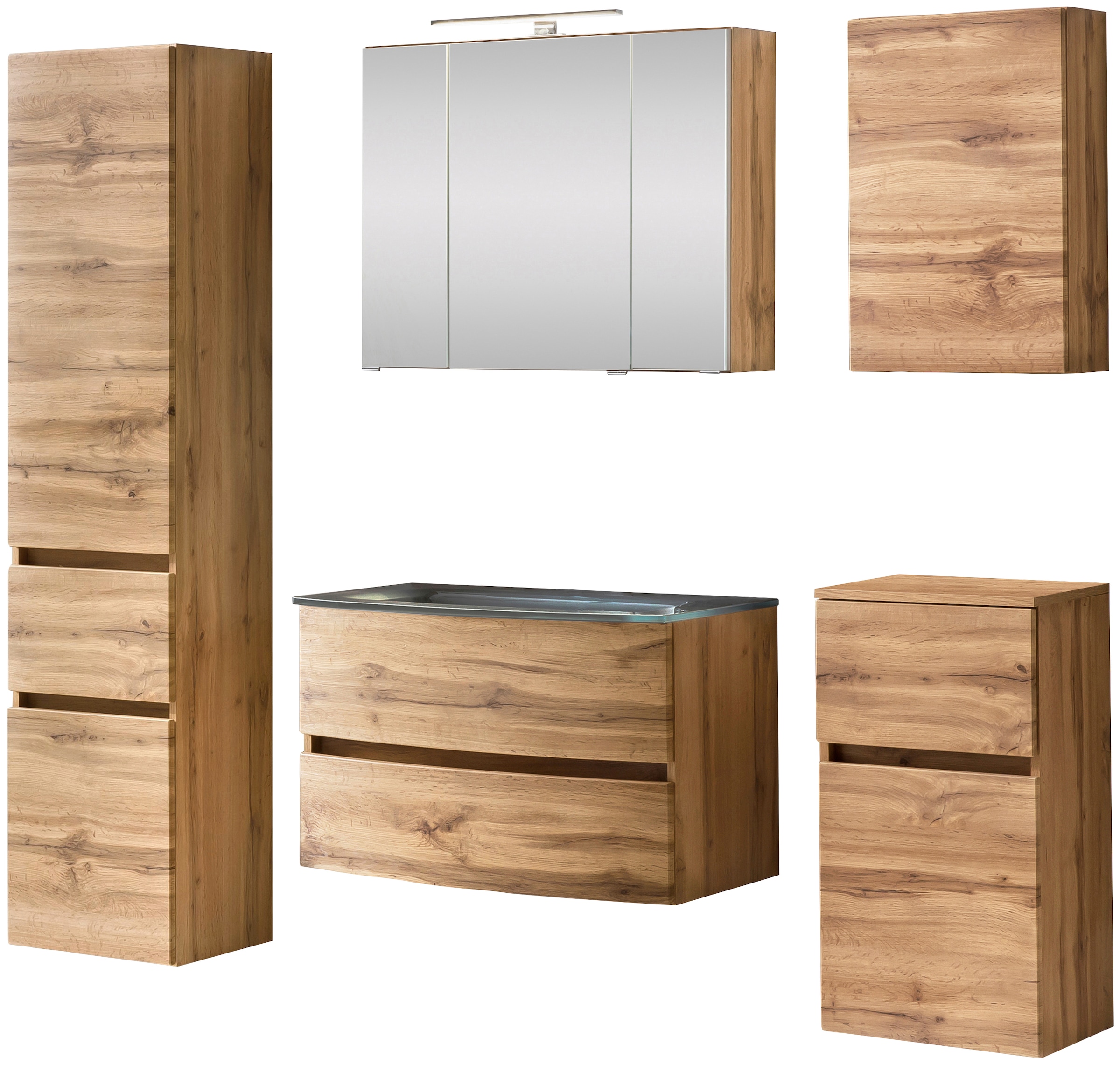welltime Badezimmer-Set "Kaunas" Set, 5 tlg. bestehend aus Waschtisch-Set m günstig online kaufen
