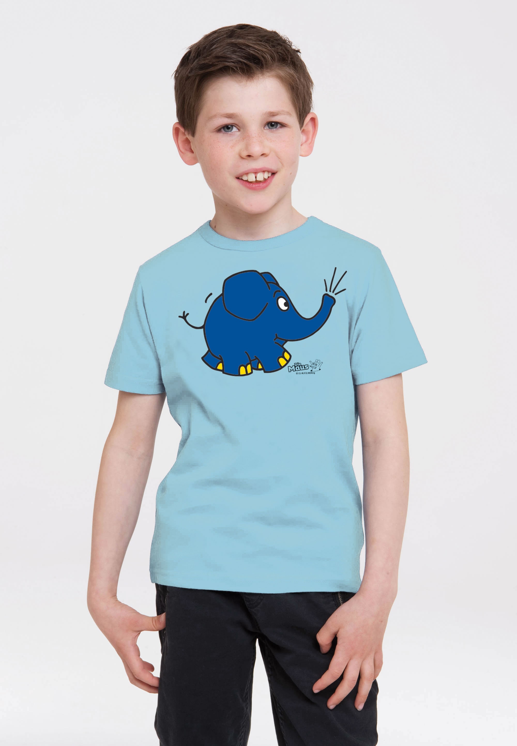 T-Shirt mit coolem Maus BAUR der online mit LOGOSHIRT Print »Sendung Elefant Törö«, - | bestellen