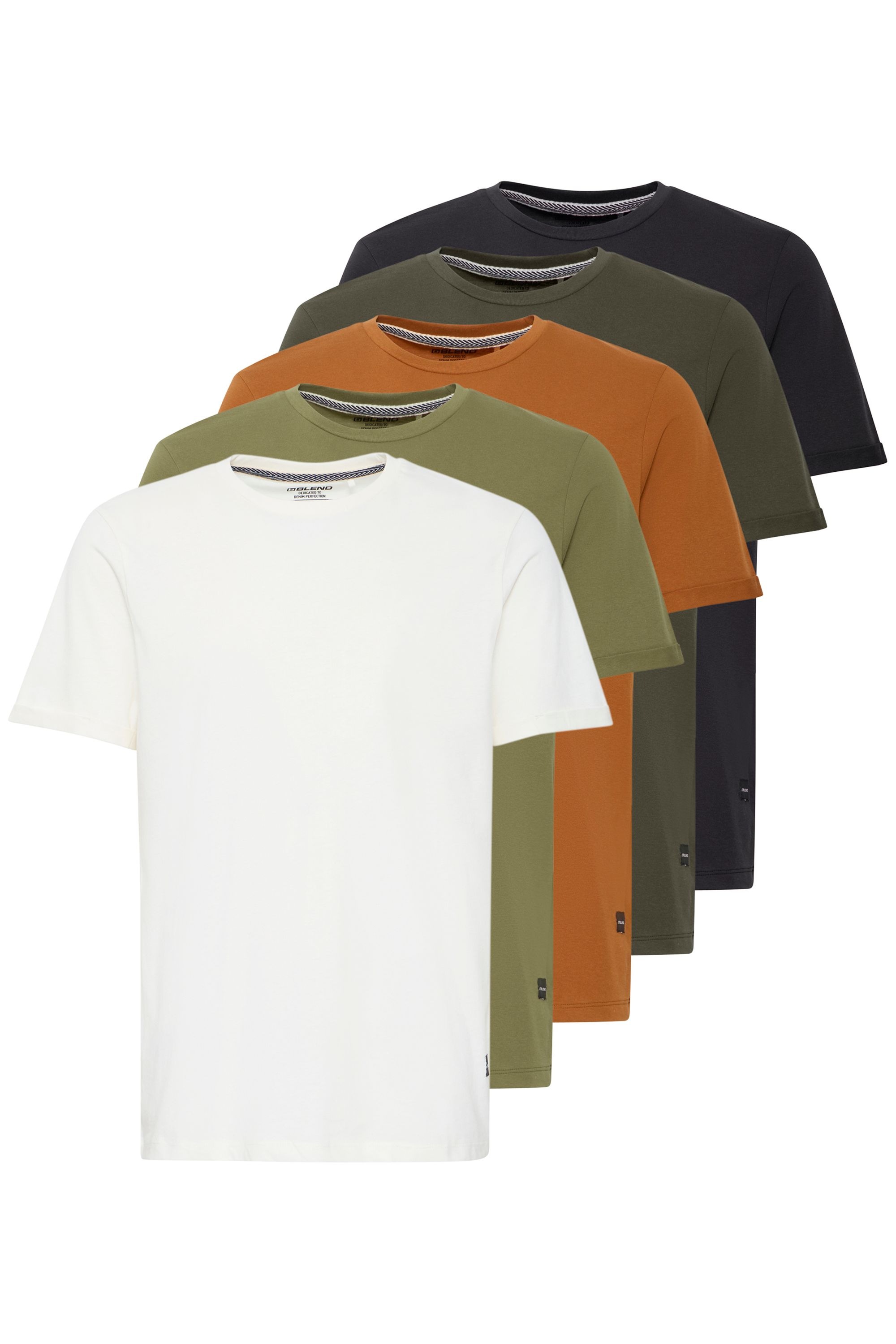 Blend T-Shirt "BHtee 5 Pack" Basic T-Shirt mit Rundhalsausschnitt günstig online kaufen