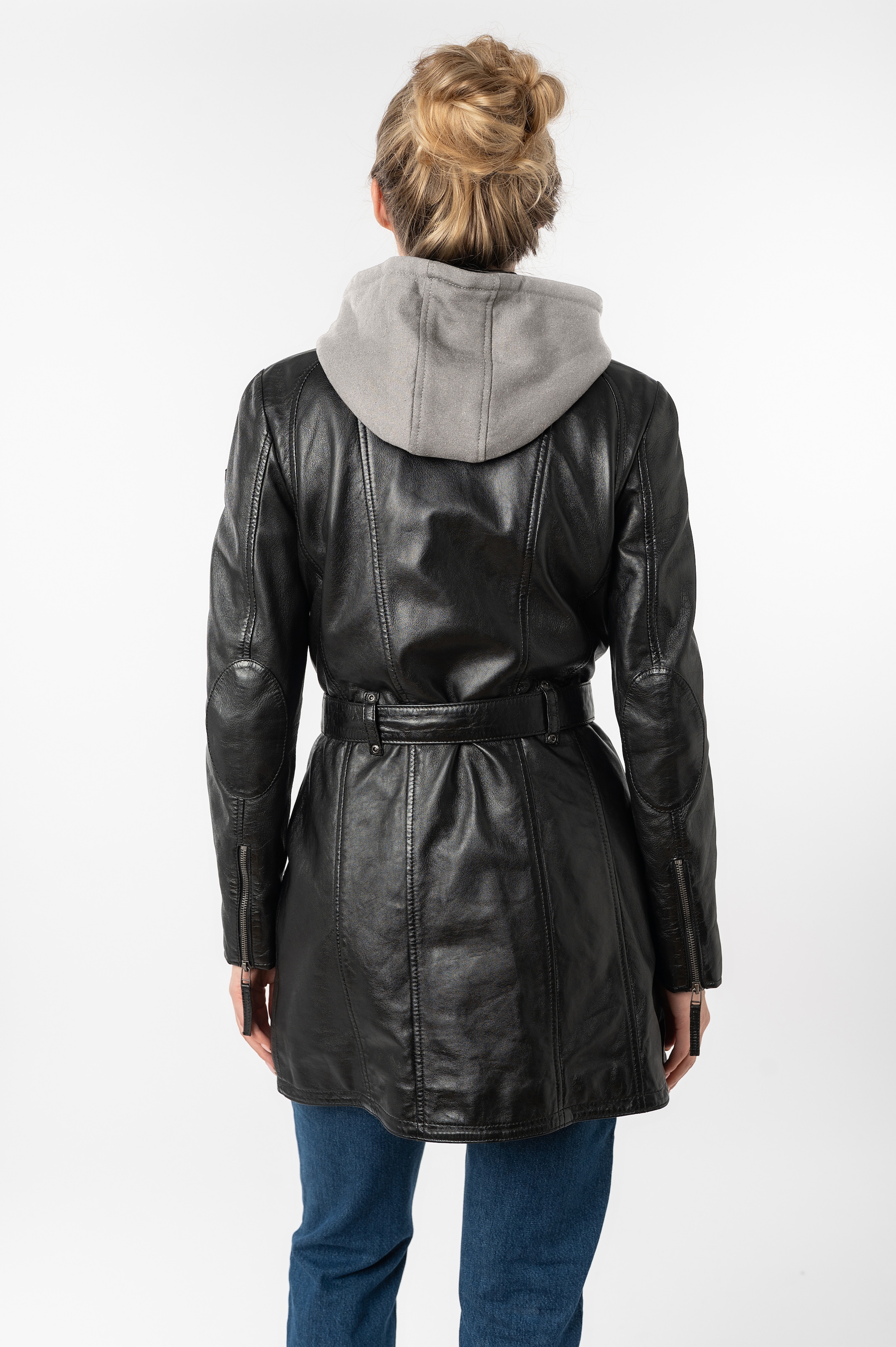 Mauritius Ledermantel »BENTE2« mit Gürtel,  lange Lederjacke mit Gürtel & abnehmbarem Kapuzen-Inlay