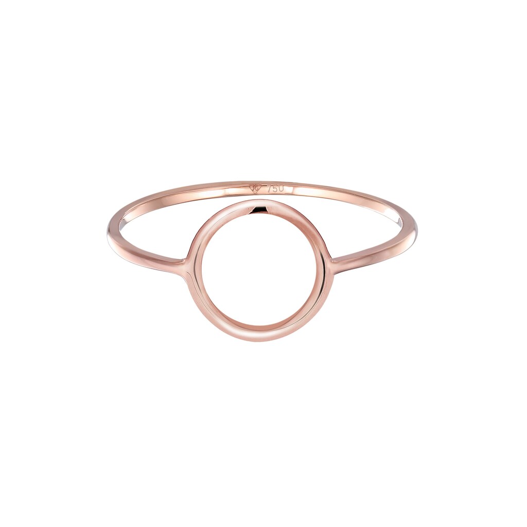 Elli Premium Fingerring »Kreis Geo Design Stacking Basic Trend 750 Roségold«