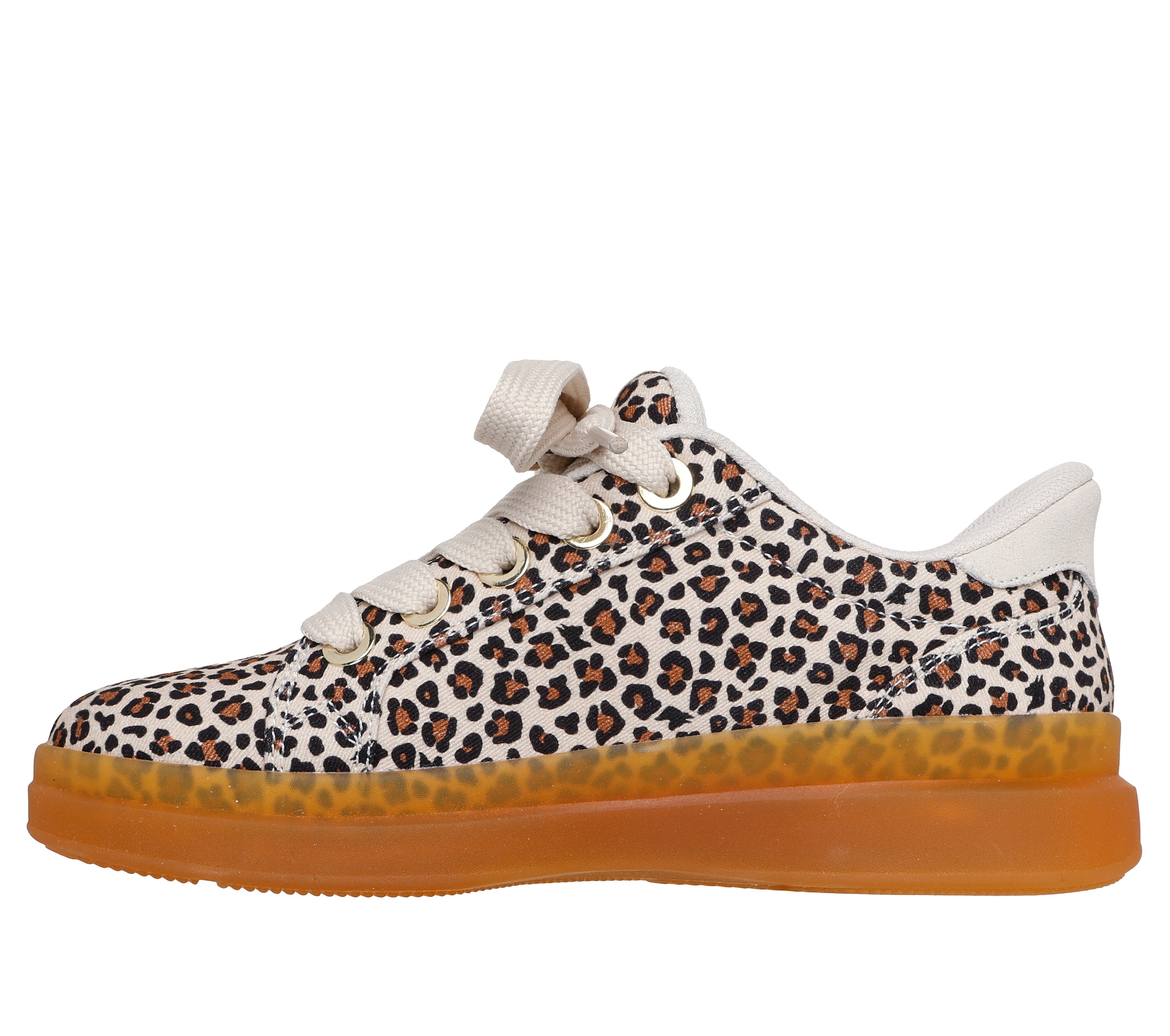Skechers Sneaker »COURTSIDE-NATURE GIRLZ«  Basket-Sneaker, Schnürschuh mit Slip-Ins Funktion, Leo-Optik