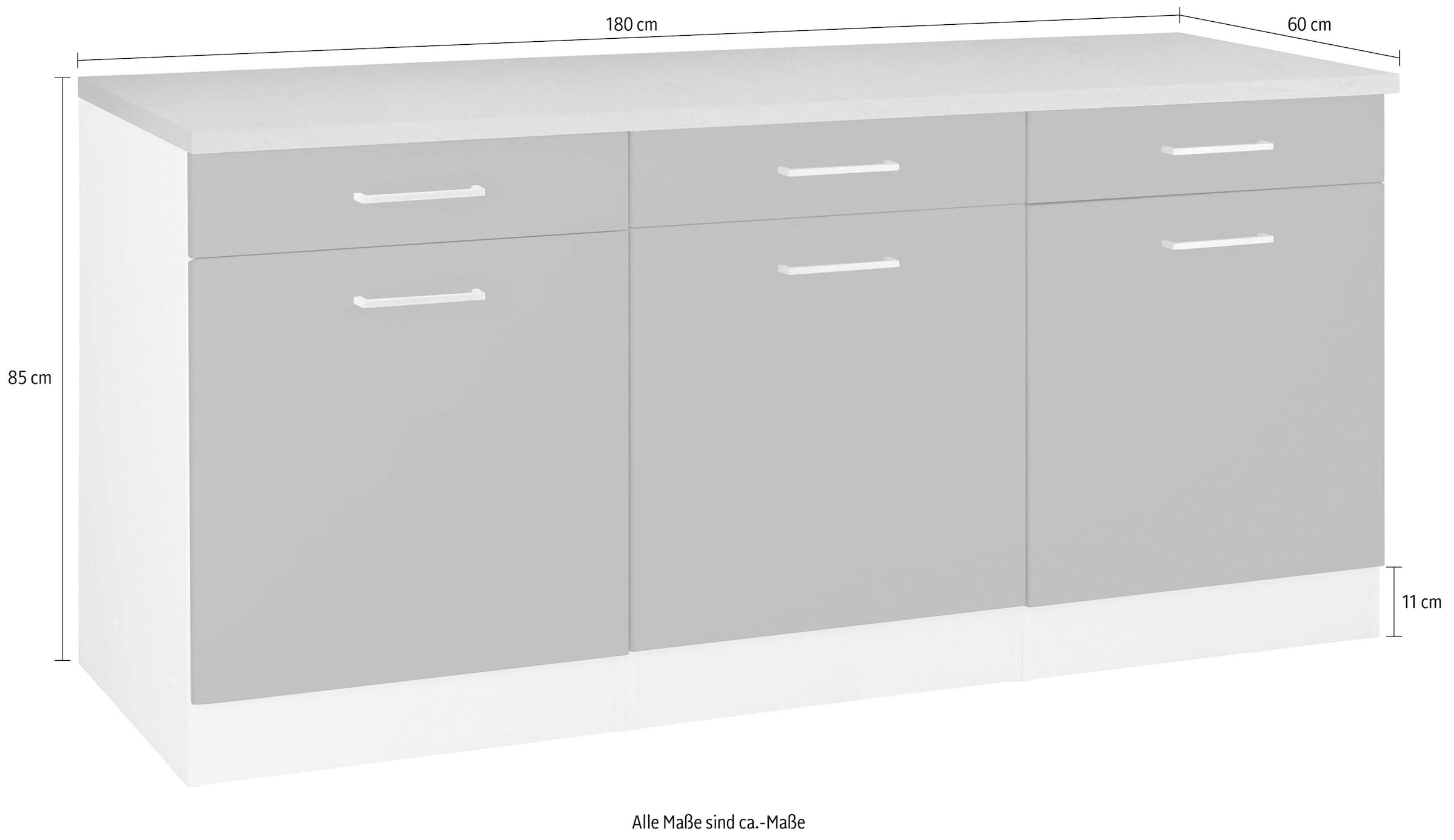 KOCHSTATION Unterschrank »KS-Visby«, Breite 180 cm