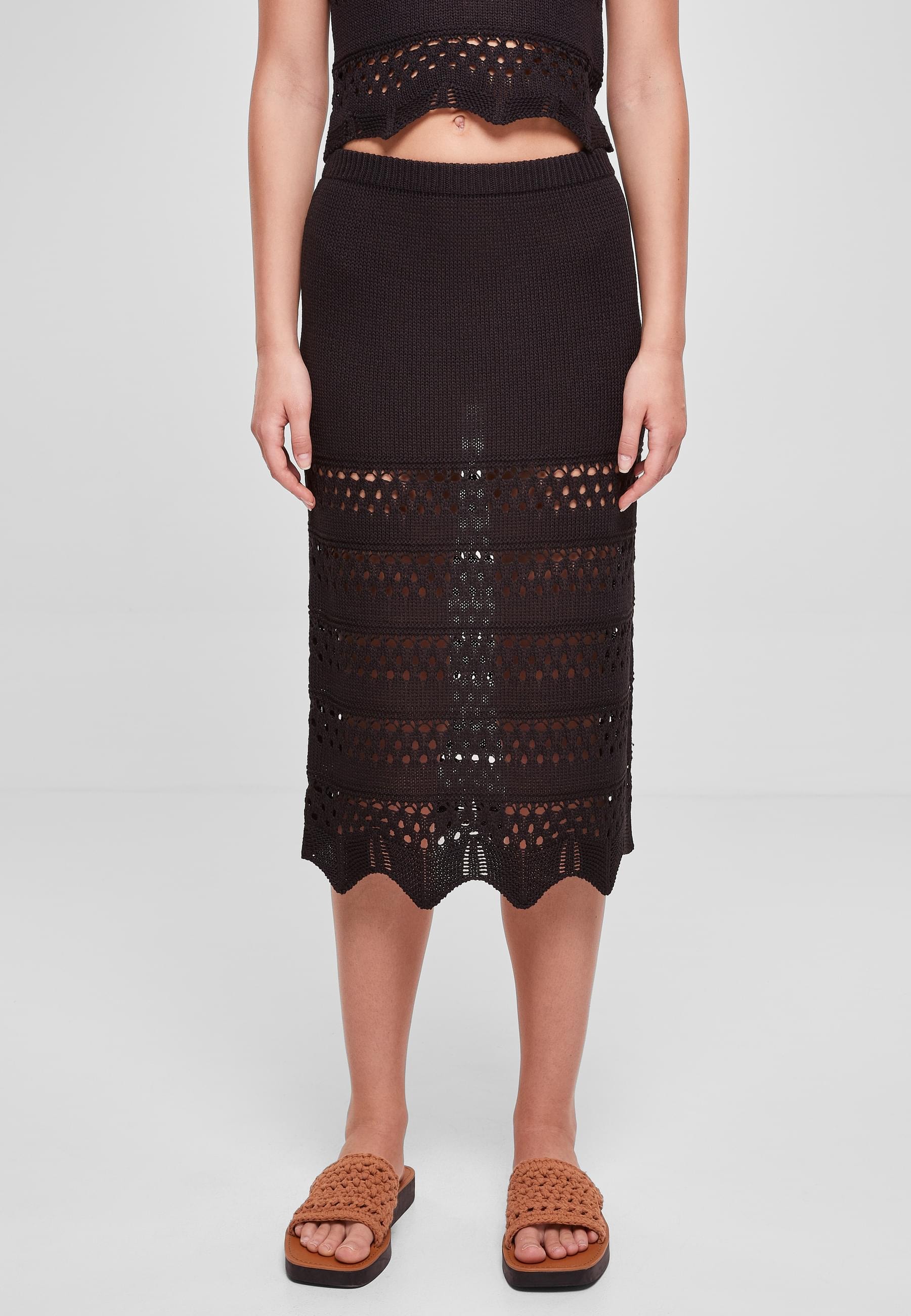 URBAN CLASSICS Sommerrock »Urban Classics Damen Ladies 3/4 Crochet Knit Skirt«, (1 tlg.)