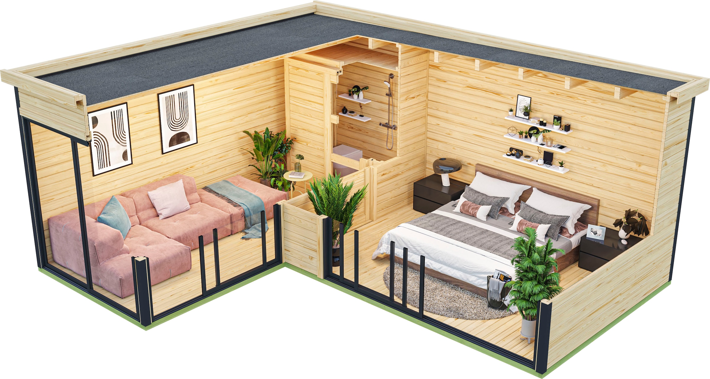 LASITA MAJA Gartenhaus »DOMEO«, (Set, inkl. Fussbodenbretter zum verlegen)