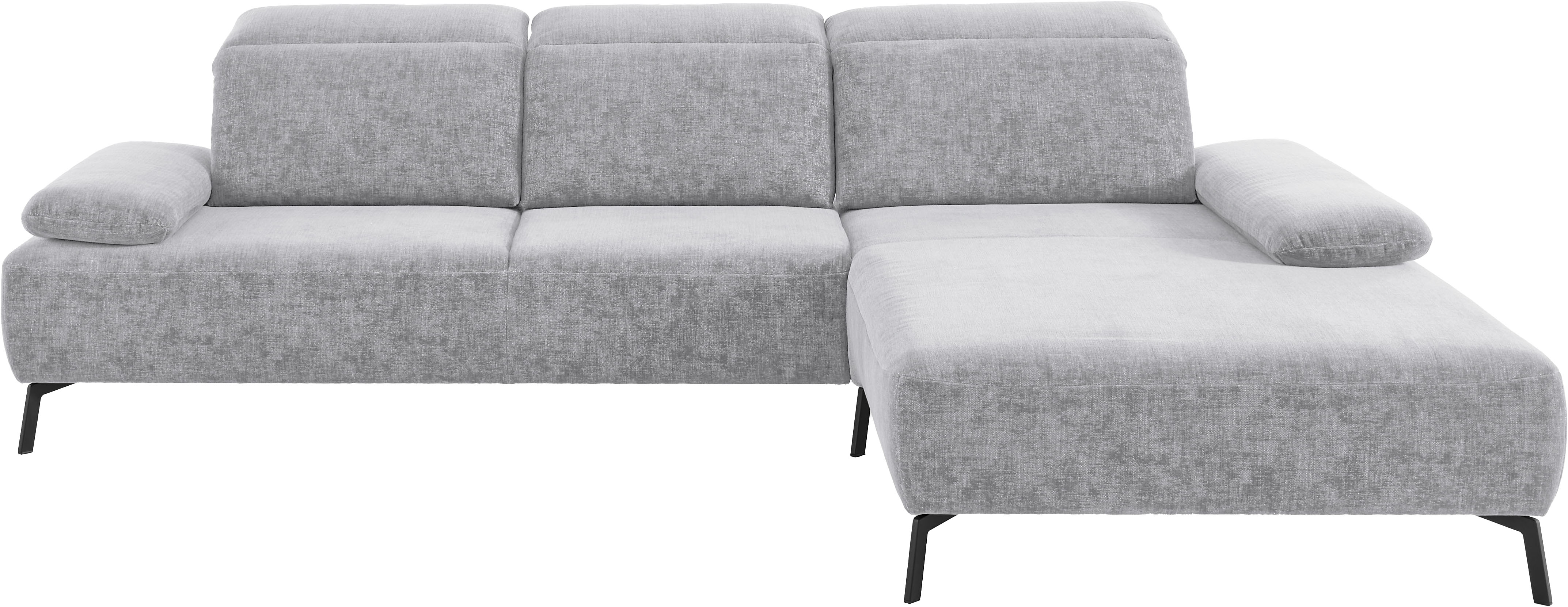 Home affaire Ecksofa "Liora, L-Form mit verstellbarem Kopfteil, Breite 291 cm" klappbare Armlehne, Tonnentaschenfederkern&saugroboterfreundliche Höhe