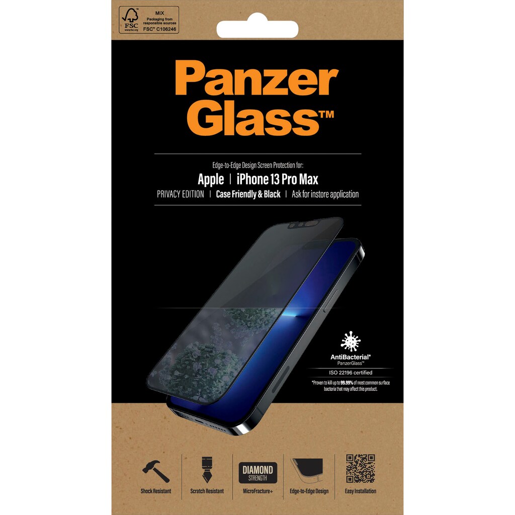 PanzerGlass Displayschutzfolie »PanzerGlass E2E Privicy CF für iPhone 13 Pro Max«