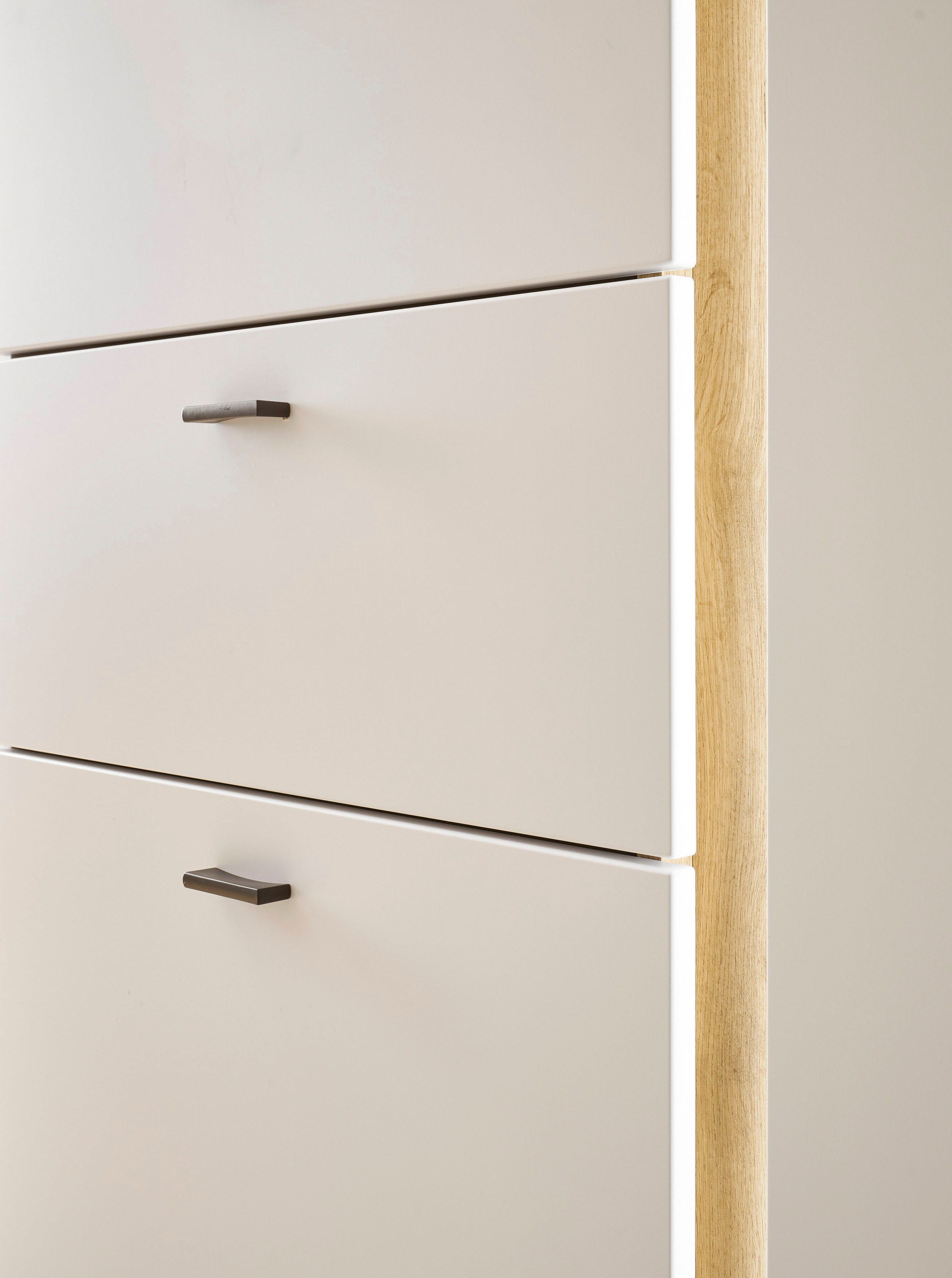INOSIGN Wohnwand »LONG ISLAND«, (Set, 3 St.), in moderner Trendfarbe,inklusive senkrechter Beleuchtung,Breite 260 cm