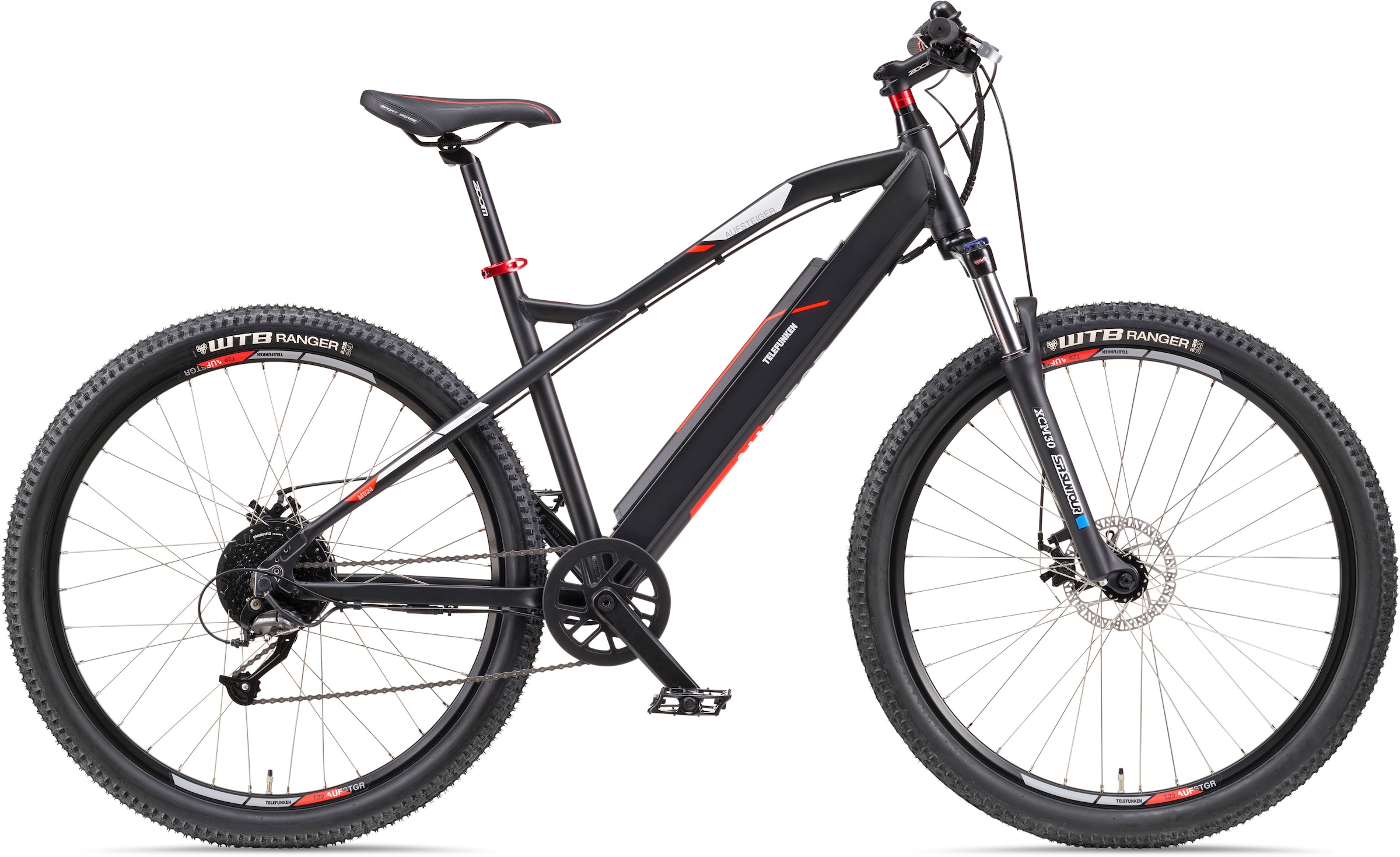 Telefunken E-Bike "Aufsteiger M924", 9 Gang, Shimano, Altus, Heckmotor 250 W, (36 V 504 Wh Akku-ca. 100 km Reichweite-Ge