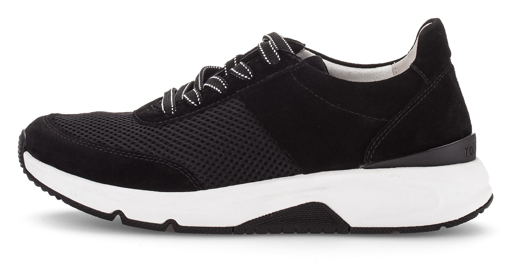 Gabor Rollingsoft Keilsneaker, Freizeitschuh, Halbschuh, Schnürschuh, Logoschriftzug an der Ferse