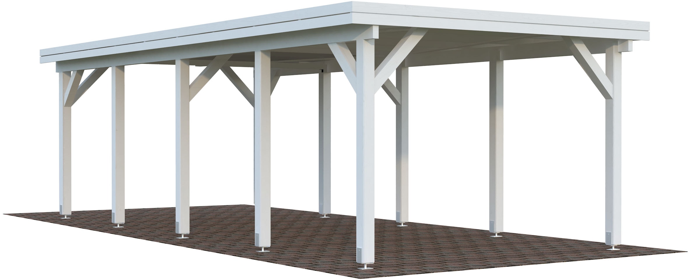 Palmako Einzelcarport "Karl" Massivholz 291 cm weiß/weiß