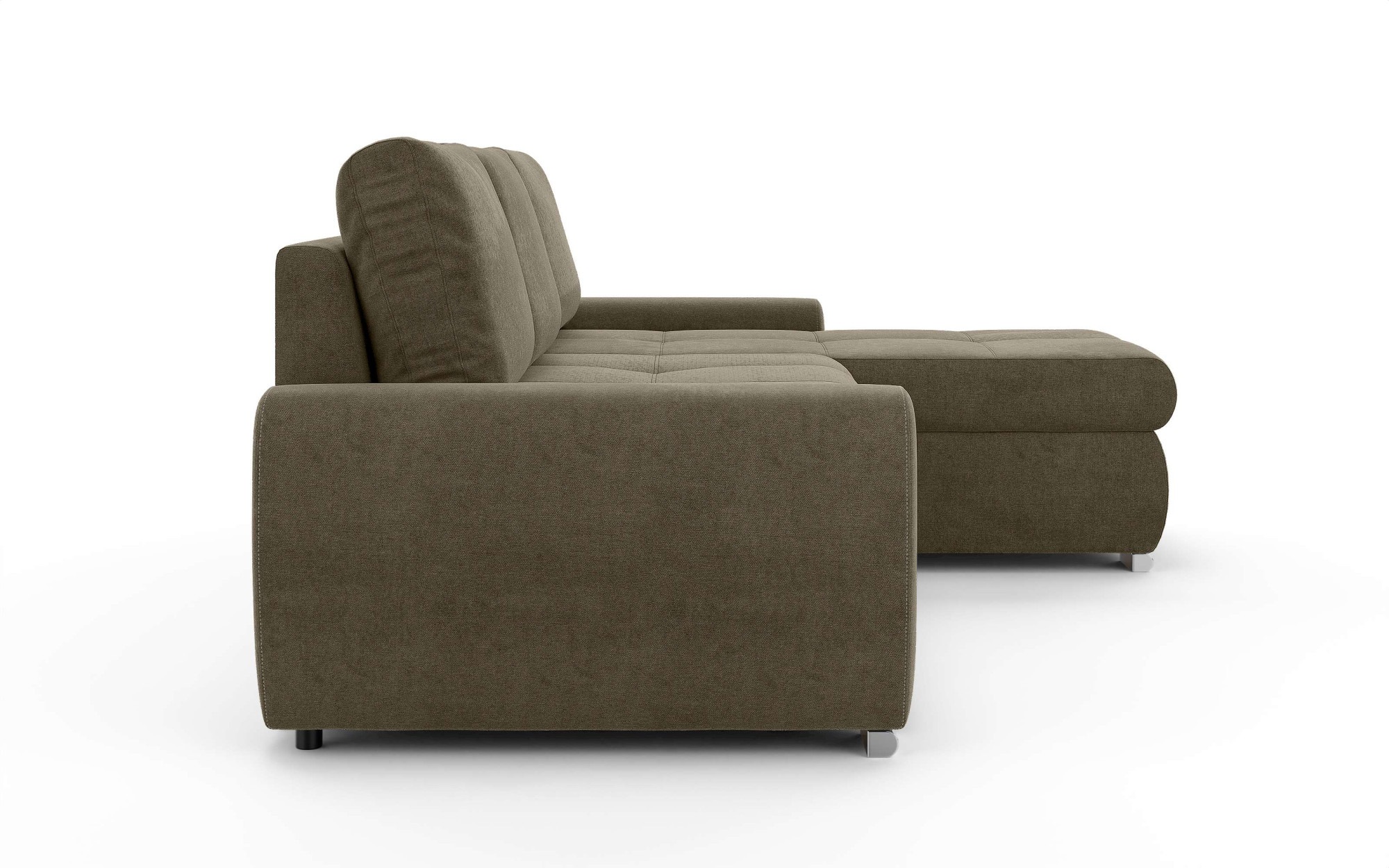INOSIGN Ecksofa »HAVERHILL Schlafsofa mit Bettkasten, Maße B/H/T: 237/89/166 cm«, L-Form mit Recamiere links oder rechts bestellbar, Wellenunterfederung