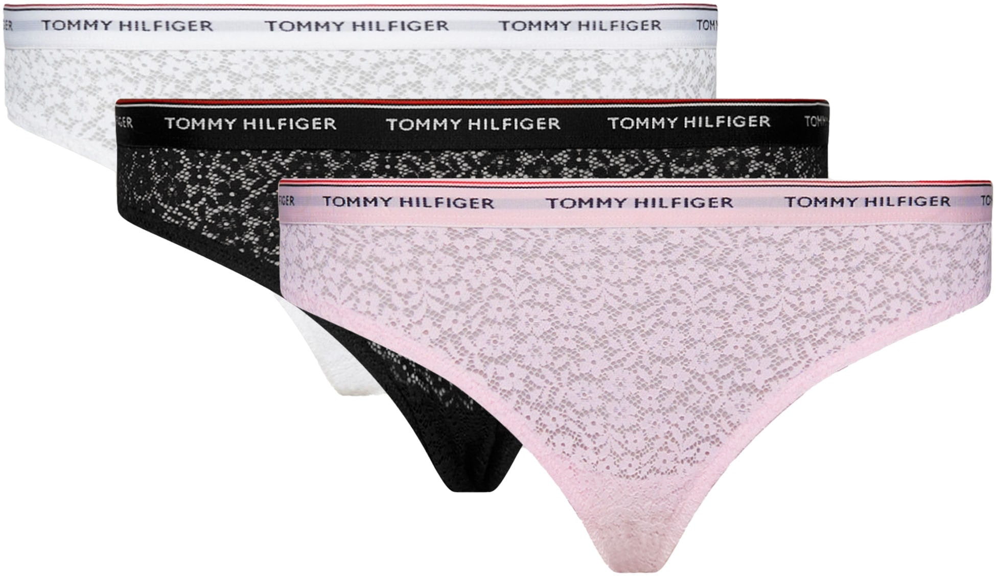 Bikinislip »3 PACK BIKINI LACE (EXT SIZES)«, (Packung, 3er-Pack), mit Tommy Hilfiger...