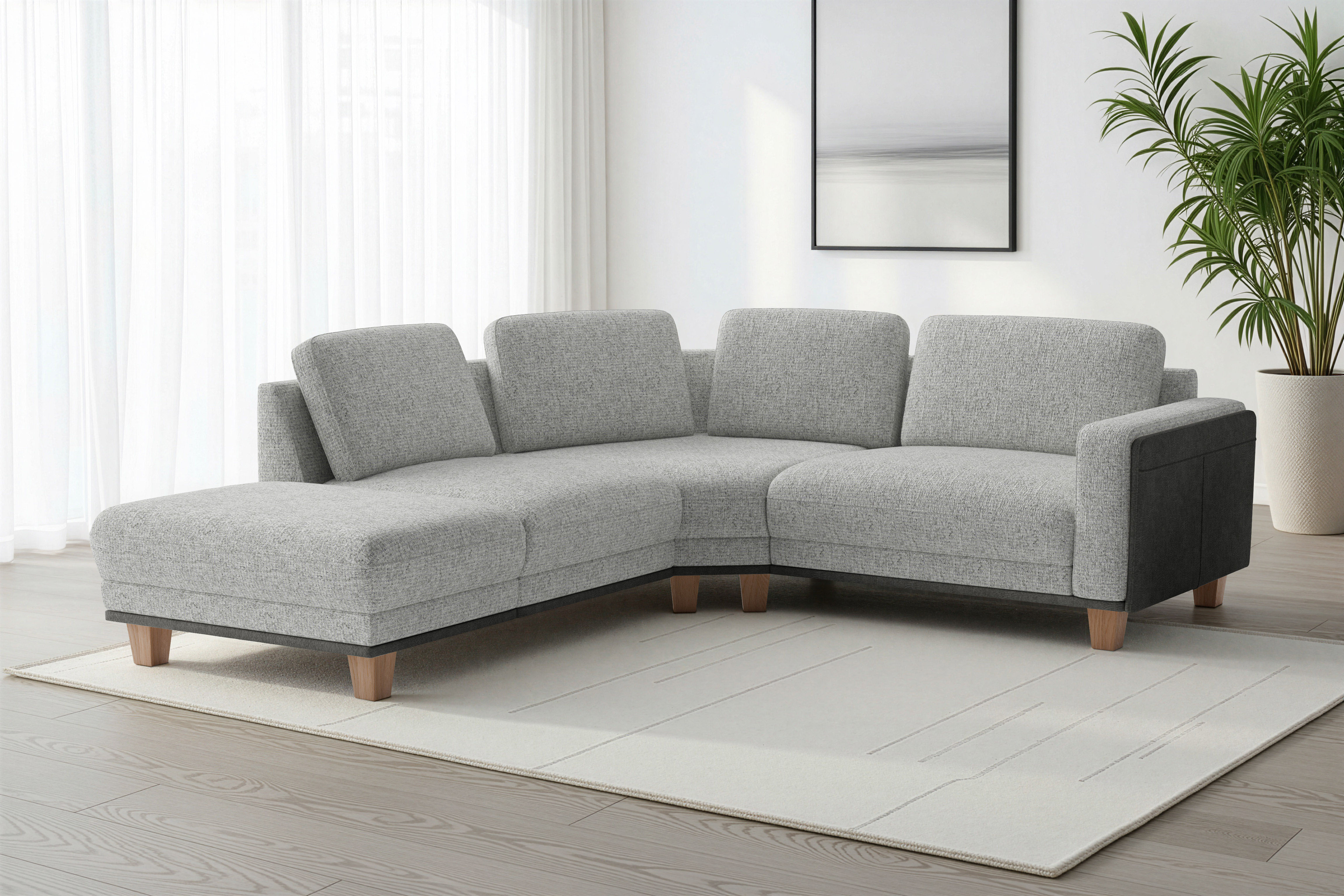sit&more Ecksofa "Concept" Modernes Sofa in drei Fußfarben zur Auswahl