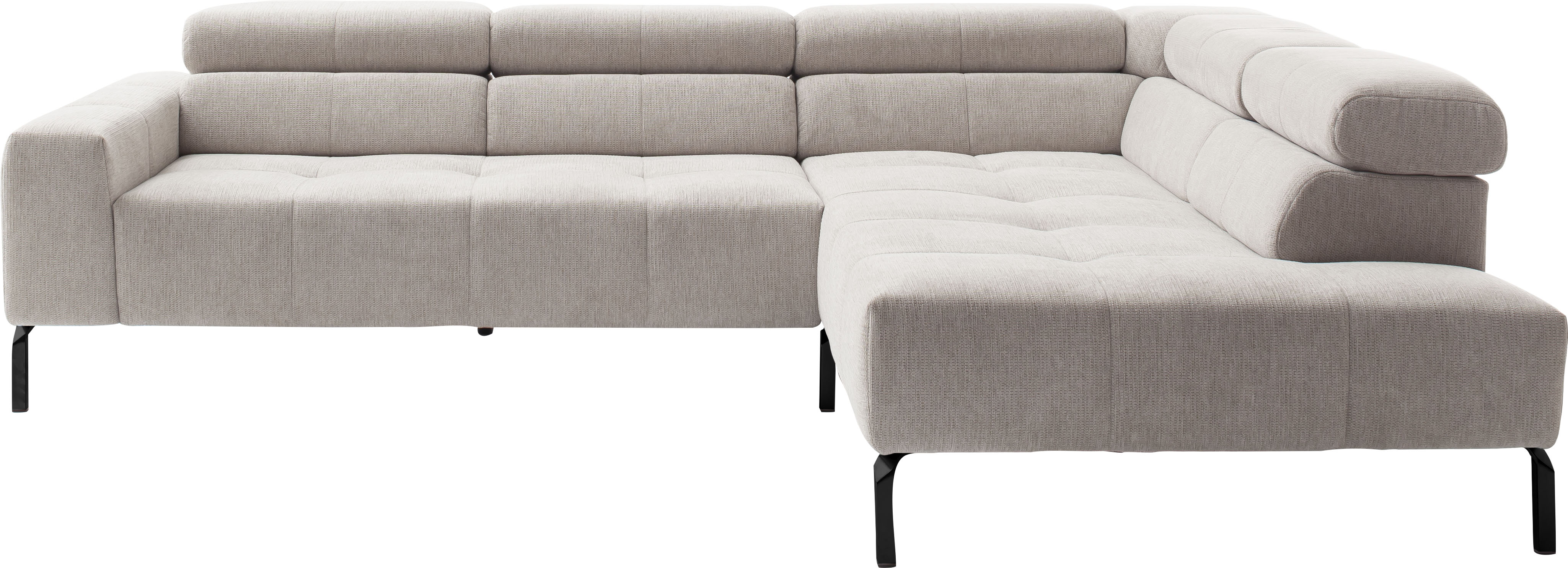 Home affaire Ecksofa "Claya Move, L-Form, Kopf- & Rückenverstellung, Breite 282 cm" Moderne Steppung, weicher Polsteraufbau & saugroboterfreundliche Höhe