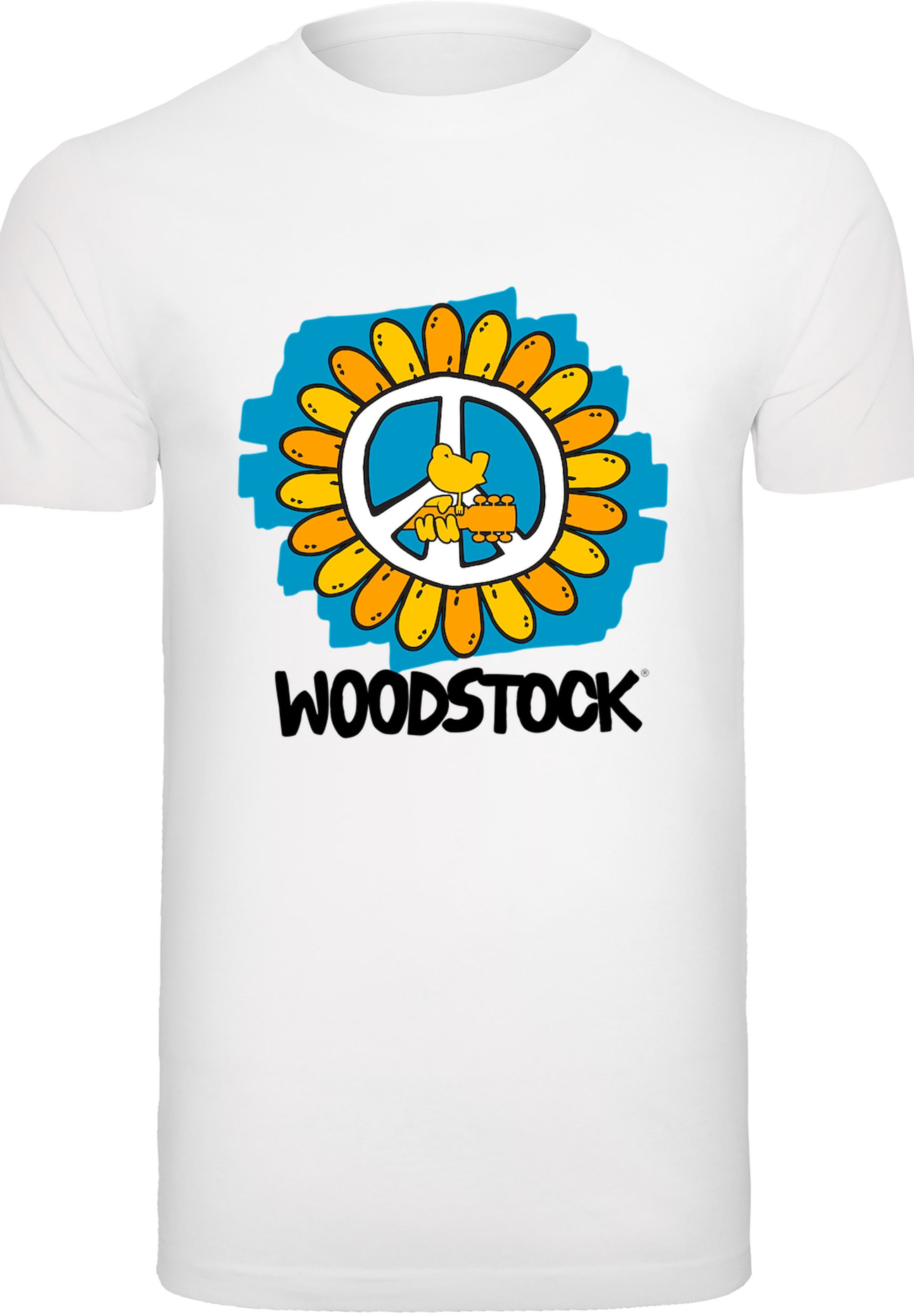 F4NT4STIC T-Shirt »Woodstock Artwork Flower Peace«, Herren,Premium Merch,Regular-Fit,Basic,Bandshirt