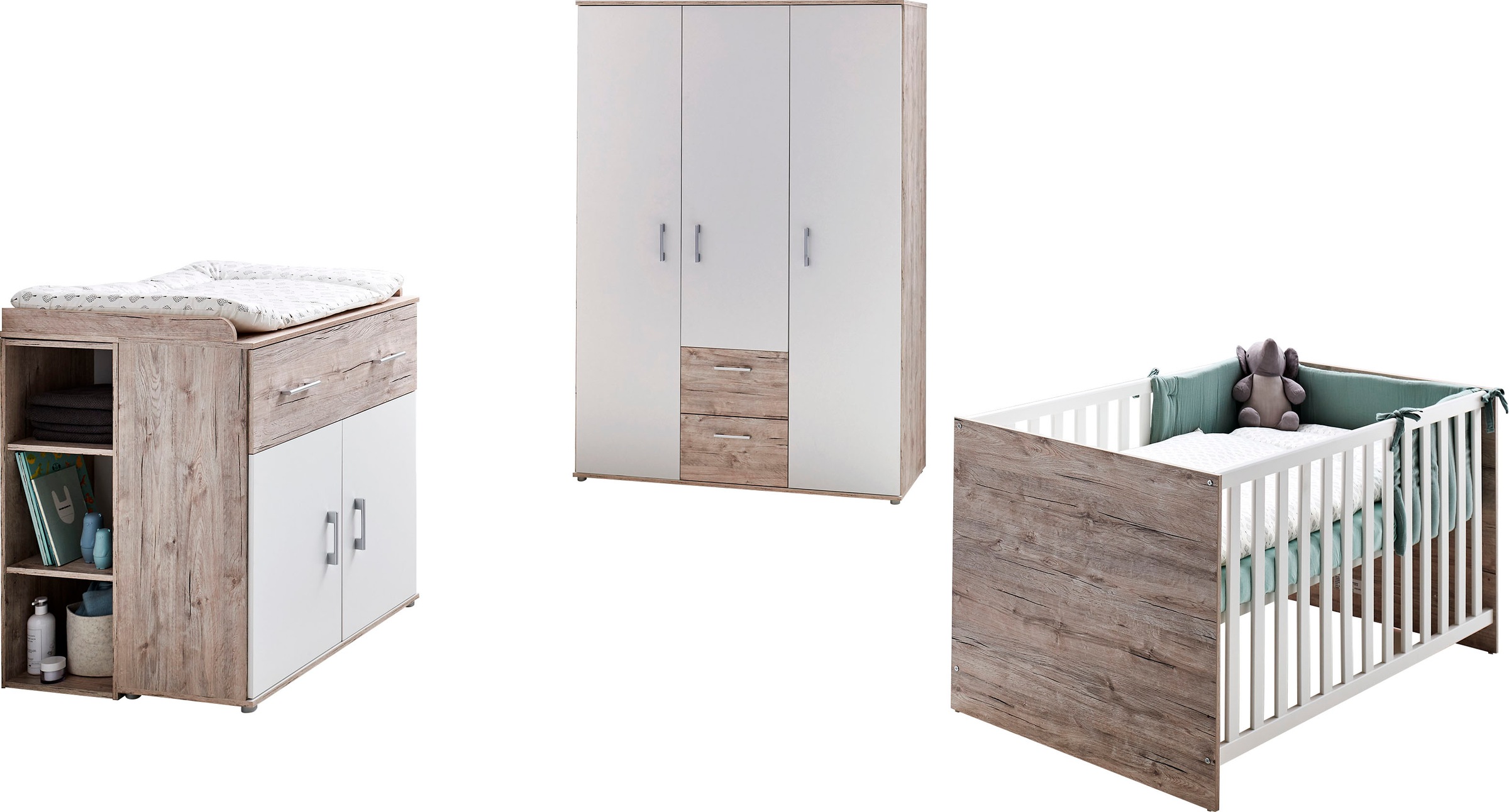 Lüttenhütt Babyzimmer-Komplettset "Rieke", 4-teilig, mitwachsende Möbel bis günstig online kaufen