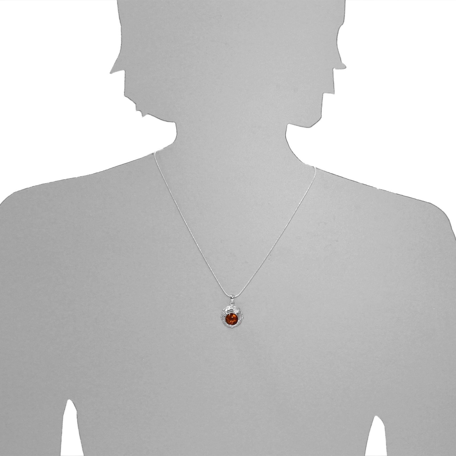 OSTSEE-SCHMUCK Kette mit Anhänger »- Fischland 28x20 mm - Silber 925/000 - Bernstein«
