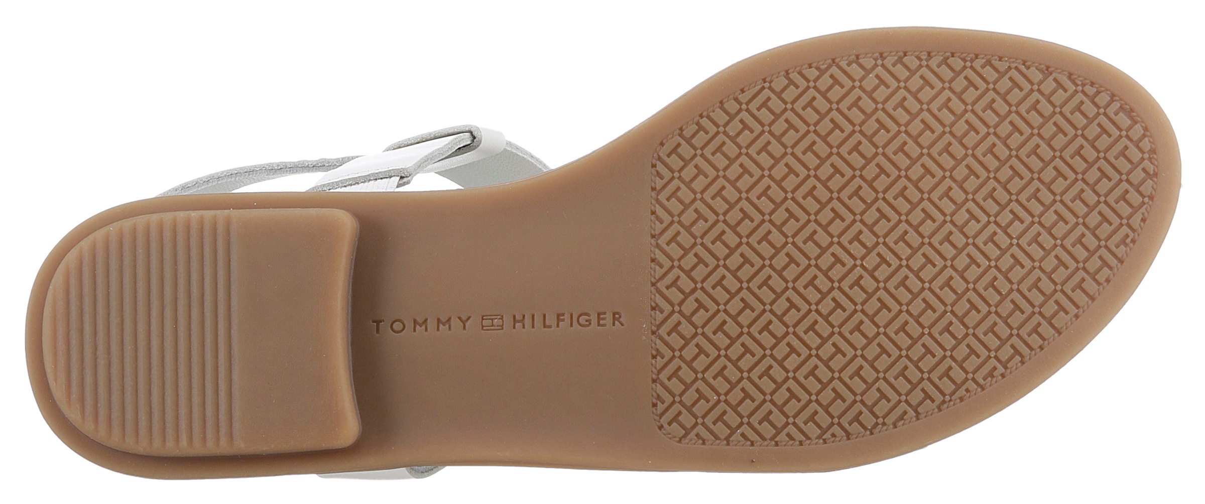 Tommy Hilfiger Riemchensandale »TH FLAT SANDAL« mit Schmuckelement GU9412