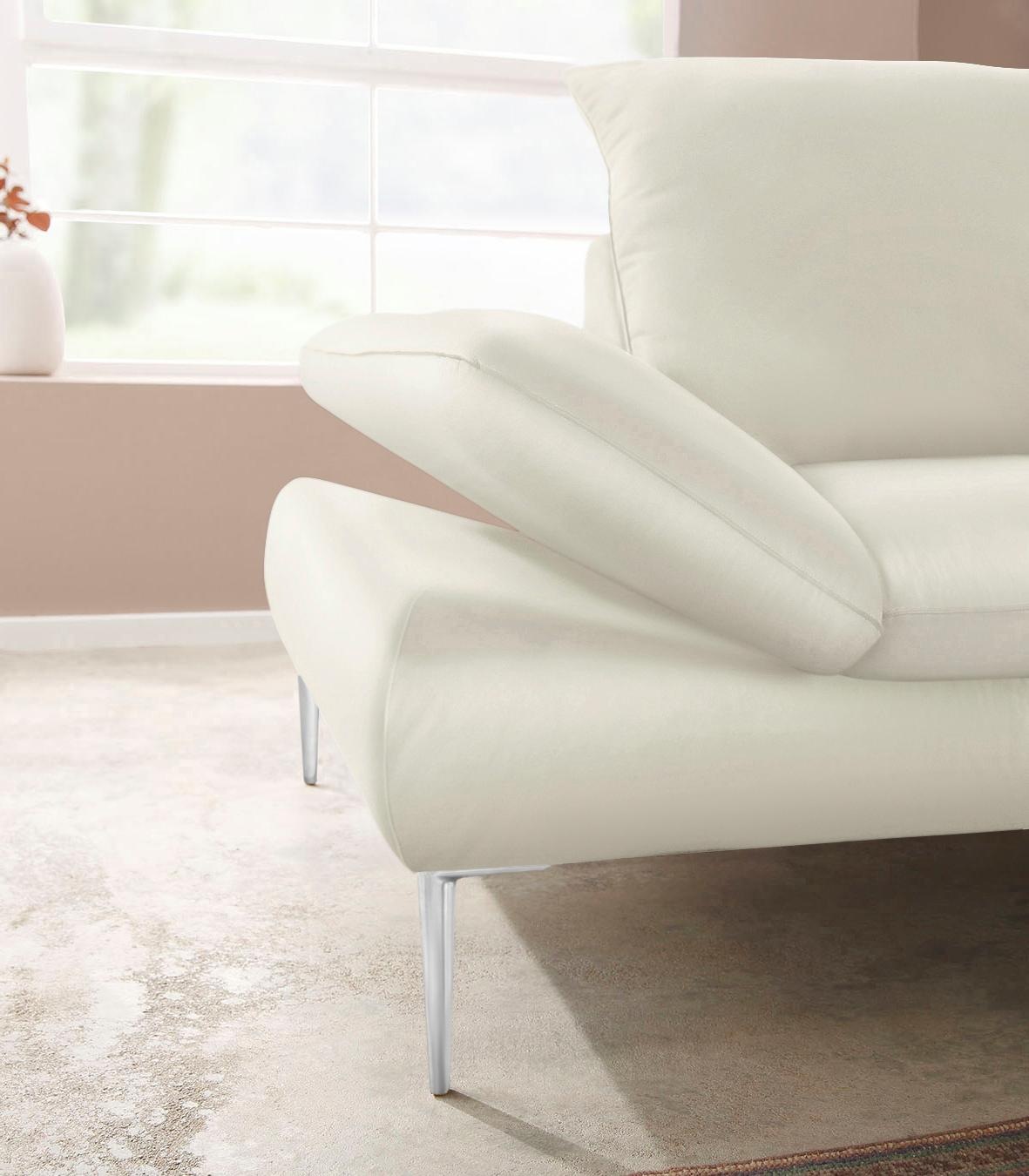 W.SCHILLIG Ecksofa »enjoy&MORE, Designsofa, elegant und bequem, L-Form«, mit Sitztiefenverstellung, Füße Chrom glänzend, Breite 294 cm