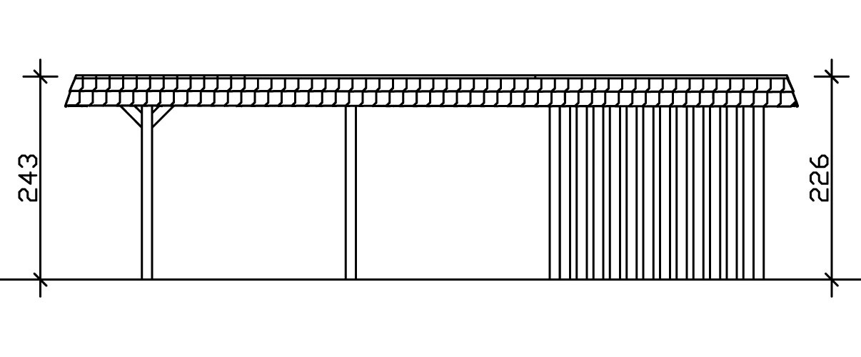 Skanholz Einzelcarport »Wendland«, Holz, 291 cm, Anthrazit, rote Blende