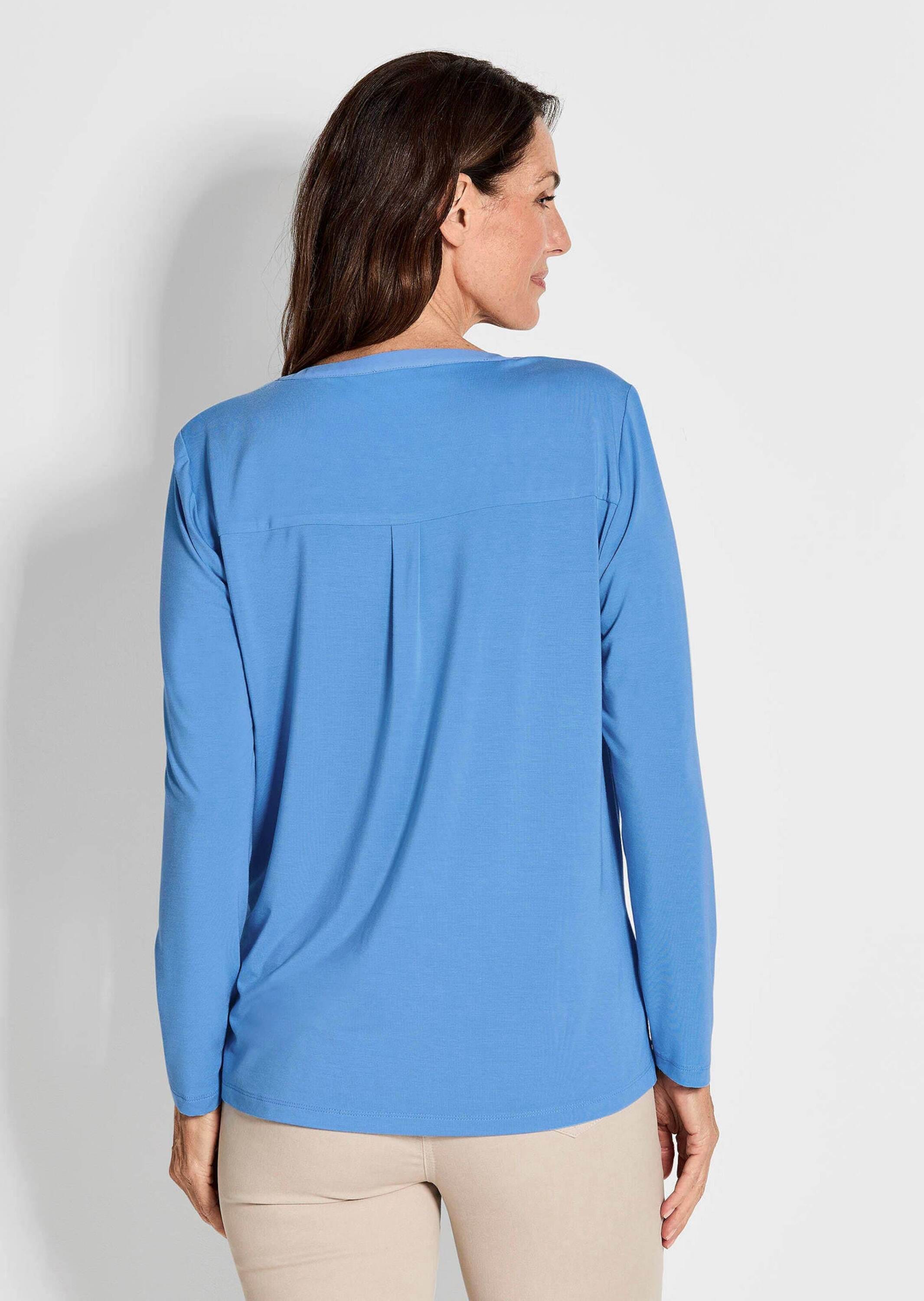 GOLDNER Kurzarmbluse »Blusenshirt Blusenshirt mit Chiffon-Einsatz«