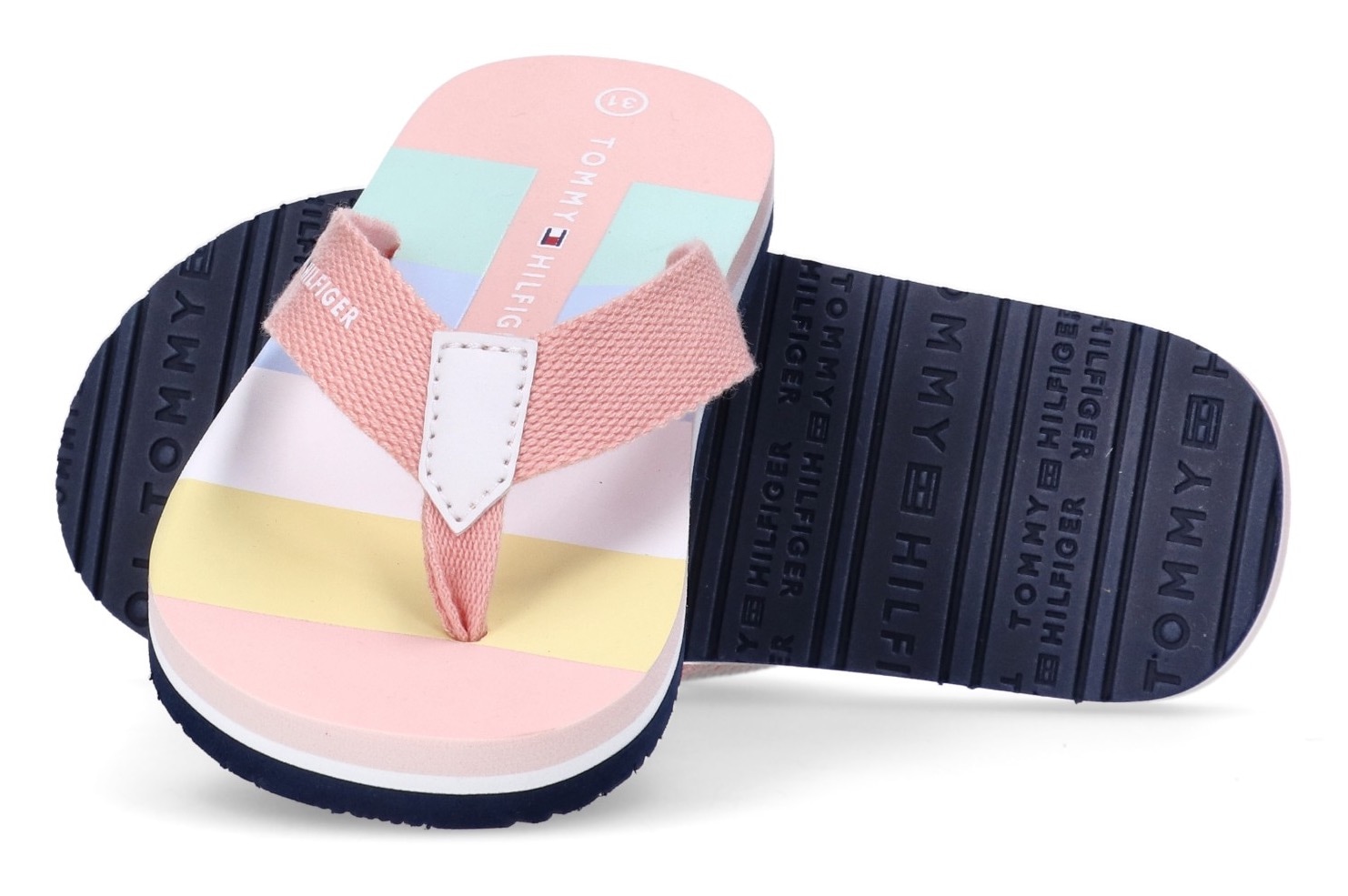 Tommy Hilfiger Zehentrenner, Pool Slides, Pantolette, Sandale mit Textilbandage