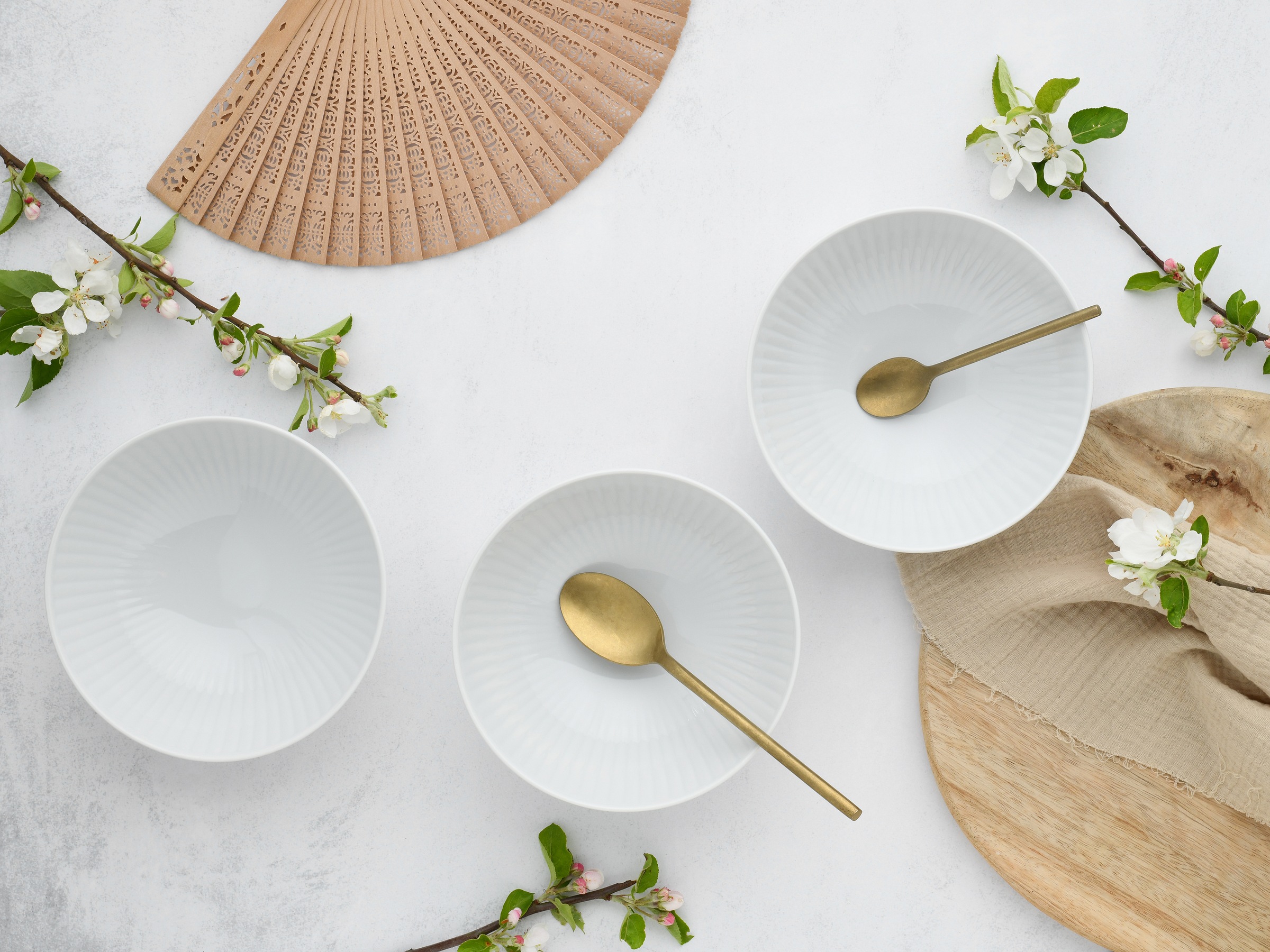 CreaTable Müslischale »Valencia, Mehrzweckschale 6-tlg«, 6 tlg., aus Porzellan, Elegant, Boho Chic