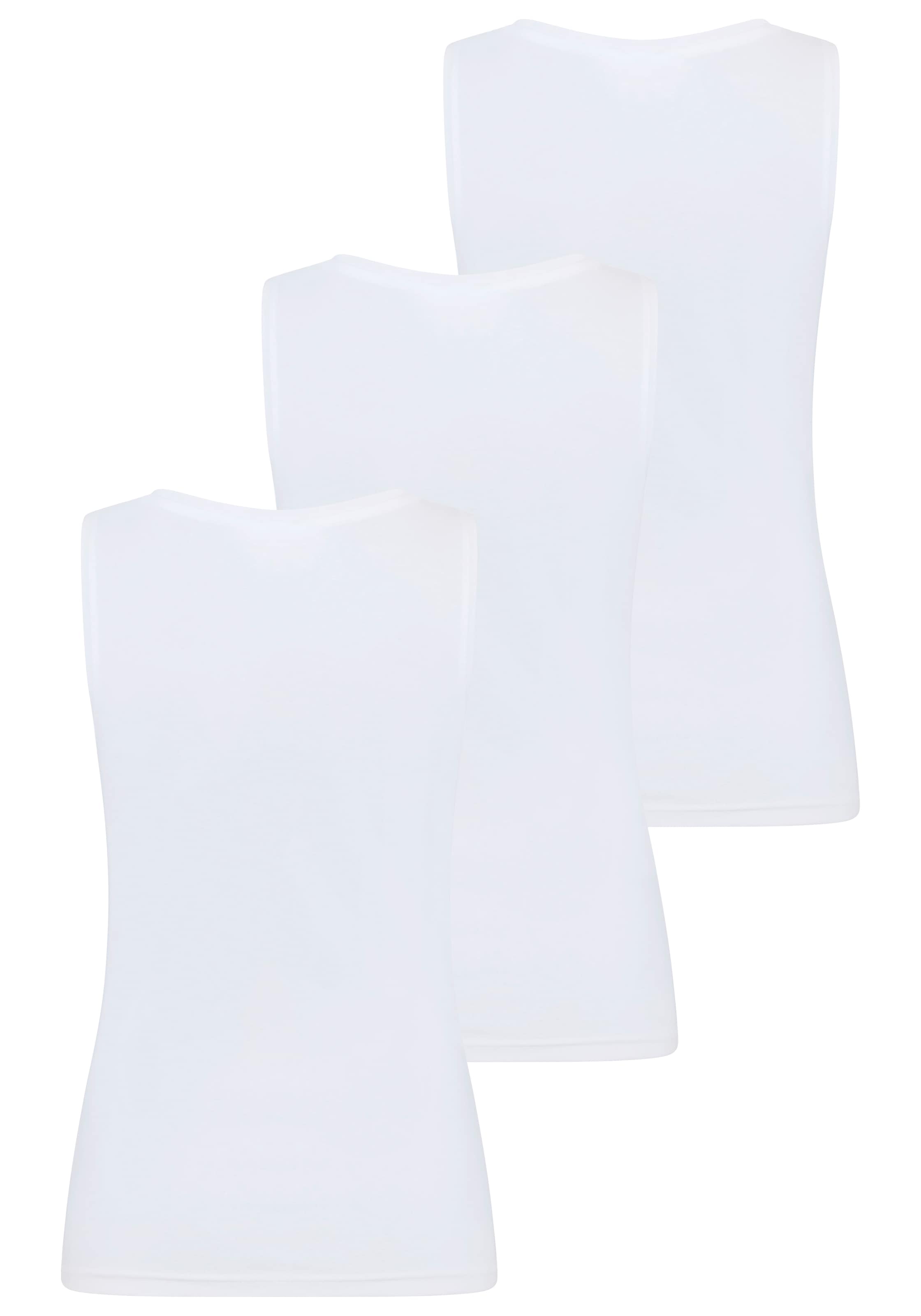 YSABEL MORA Tanktop 3er Pack,  breite Träger, weich, elastisch, Baumwollmix
