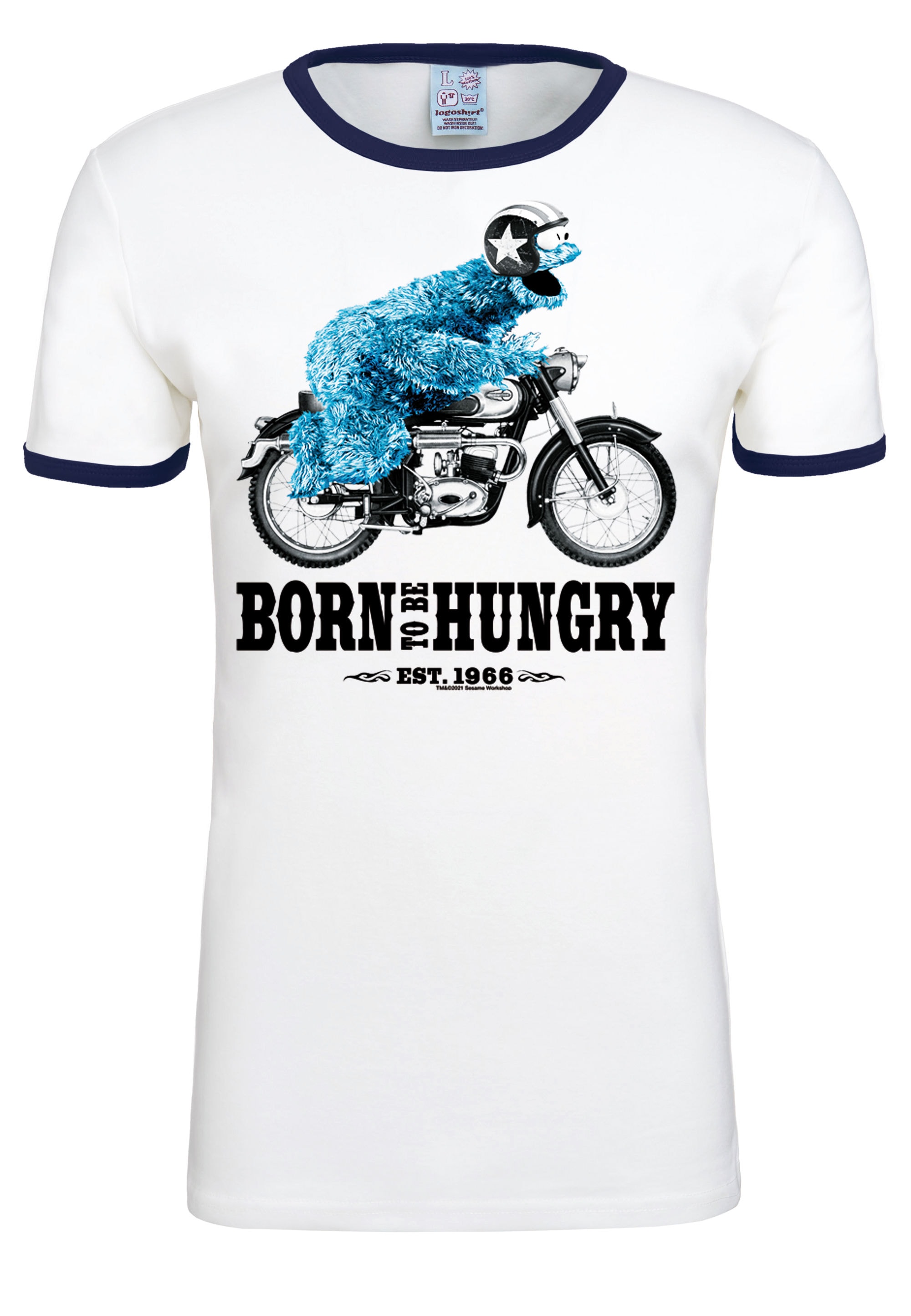 LOGOSHIRT T-Shirt »Sesamstraße – Krümelmonster Motorrad«, mit lizenziertem Print