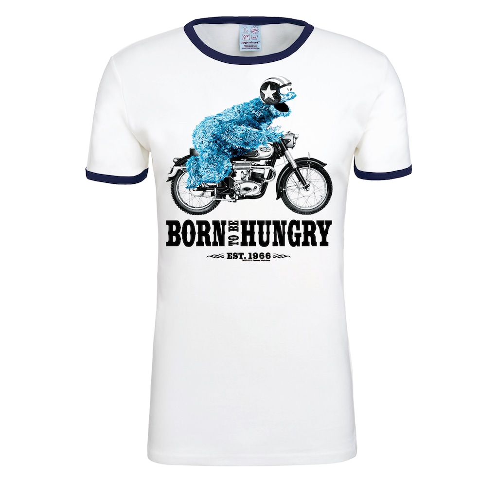 LOGOSHIRT T-Shirt »Sesamstraße – Krümelmonster Motorrad«