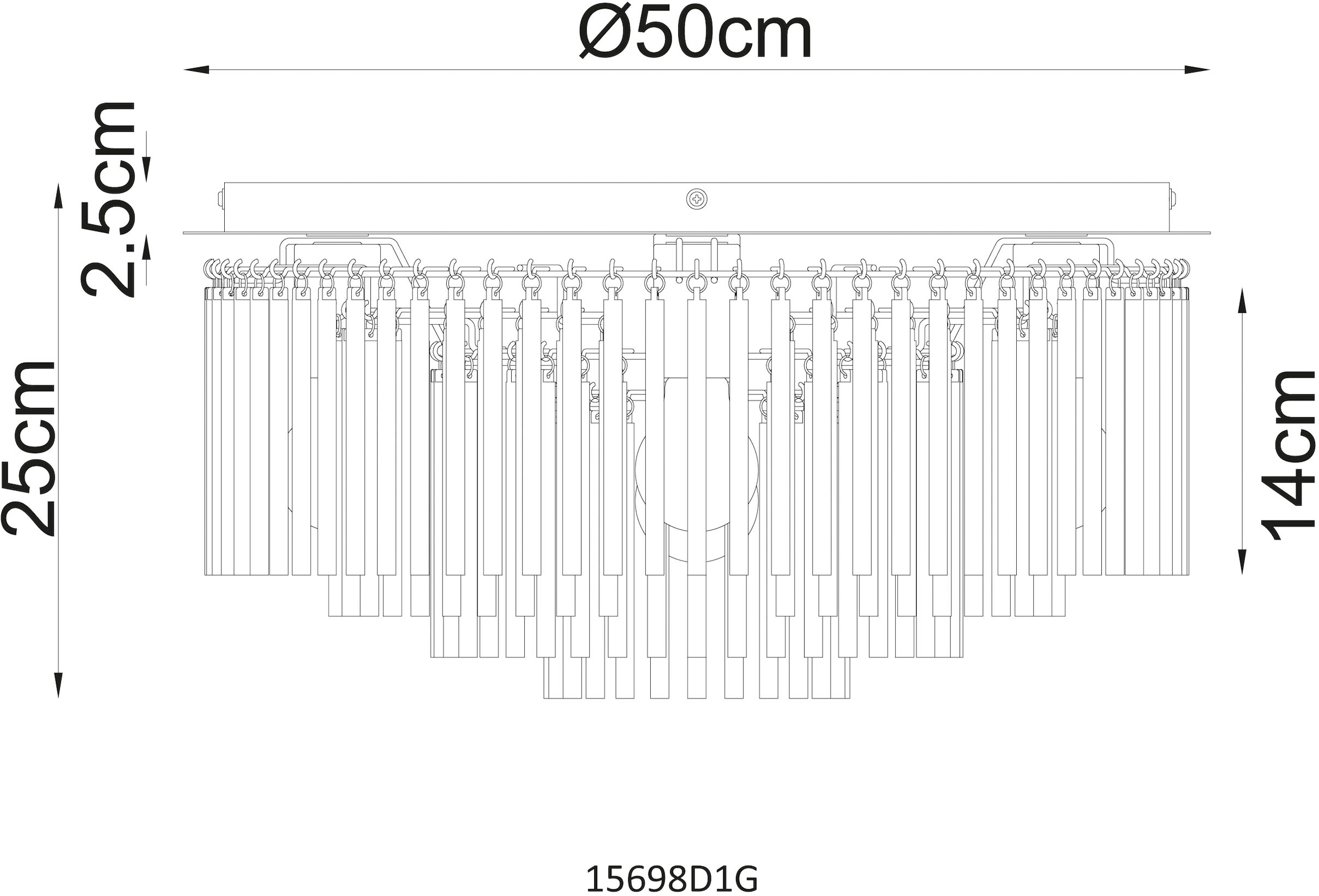 GLOBO LIGHTING Deckenleuchte »GORLEY« E27 1 Stk. Deckenlampe Glasstäbe grün klar verlaufend elegant Wohnzimmer
