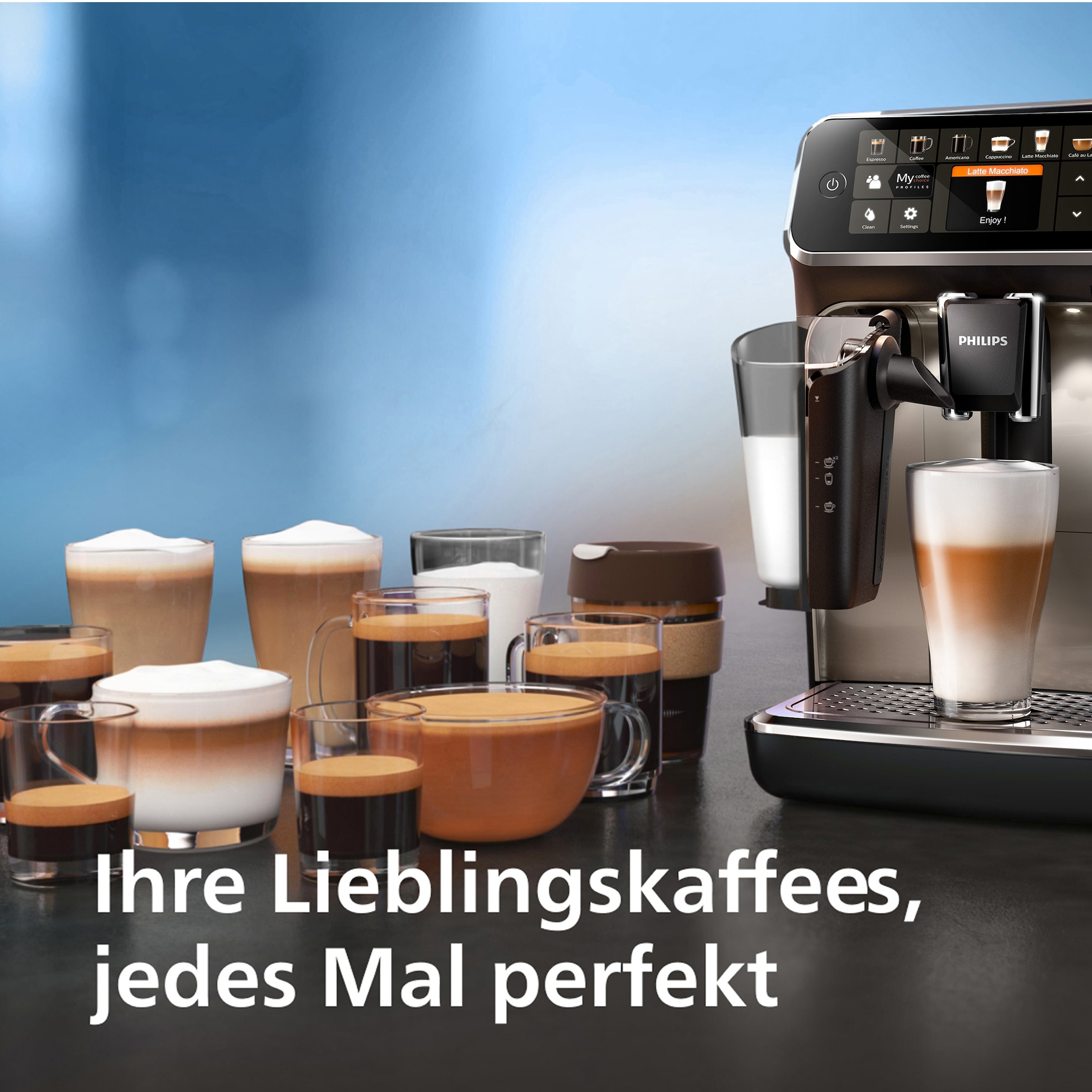 Philips Kaffeevollautomat »5400 Series EP5447/90 LatteGo« 12 Kaffeespezialitäten und 4 Benutzerprofilen