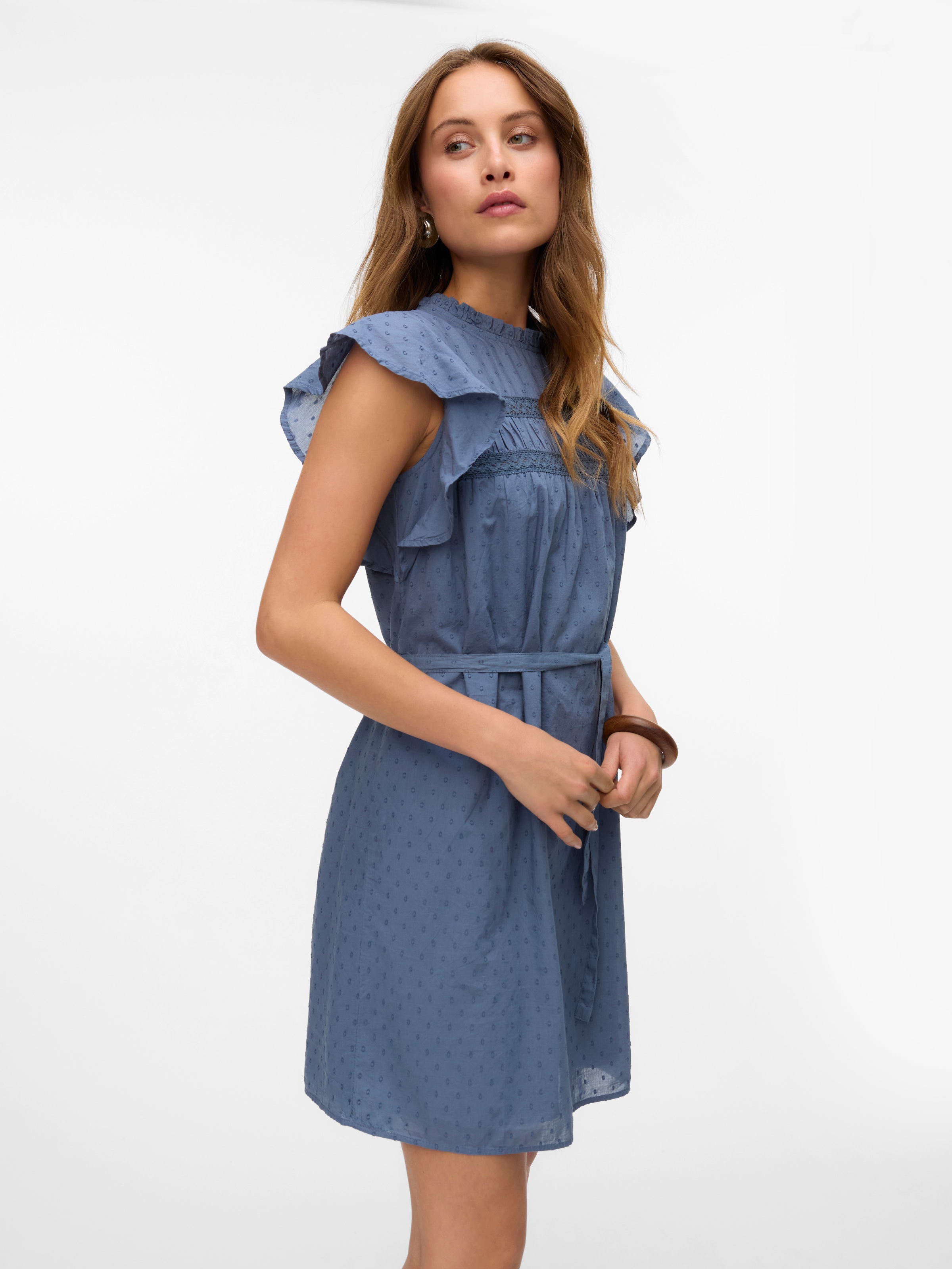 Vero Moda Minikleid "VMTRINE SL SHORT LACE DRESS WVN GA NOOS" günstig online kaufen