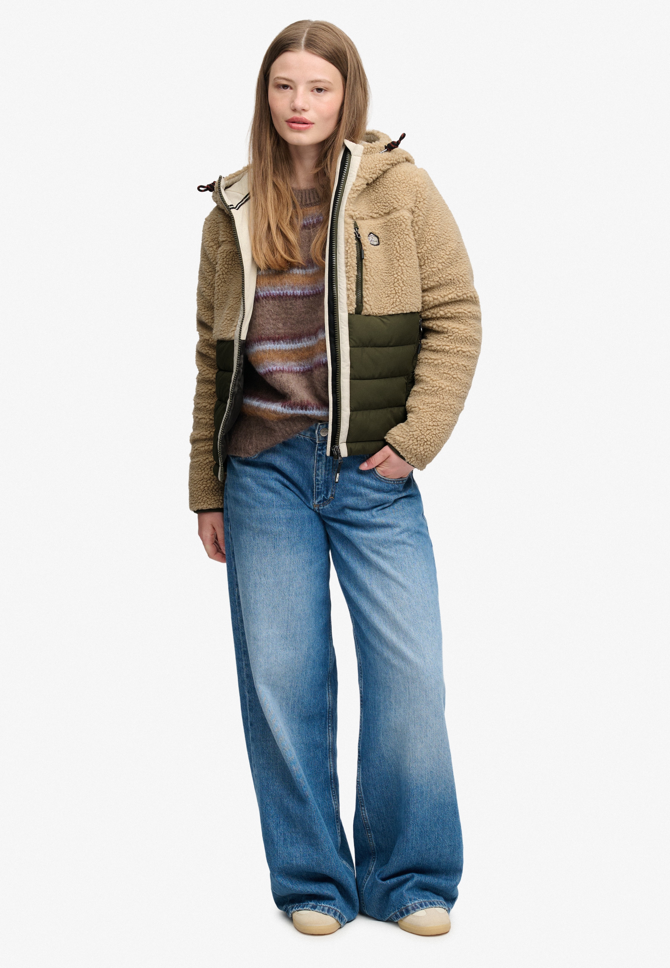 Superdry Hybridjacke »OUTDOOR BORG QUILT HYBRID« mit Kapuze Kunstfaser, relaxed fit