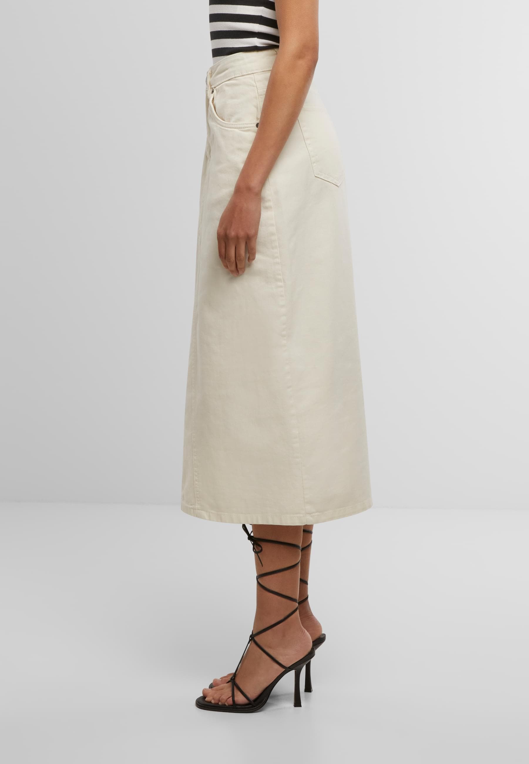 URBAN CLASSICS Sommerrock »Urban Classics Ladies Soft Denim Midi Skirt«, (1 tlg.)