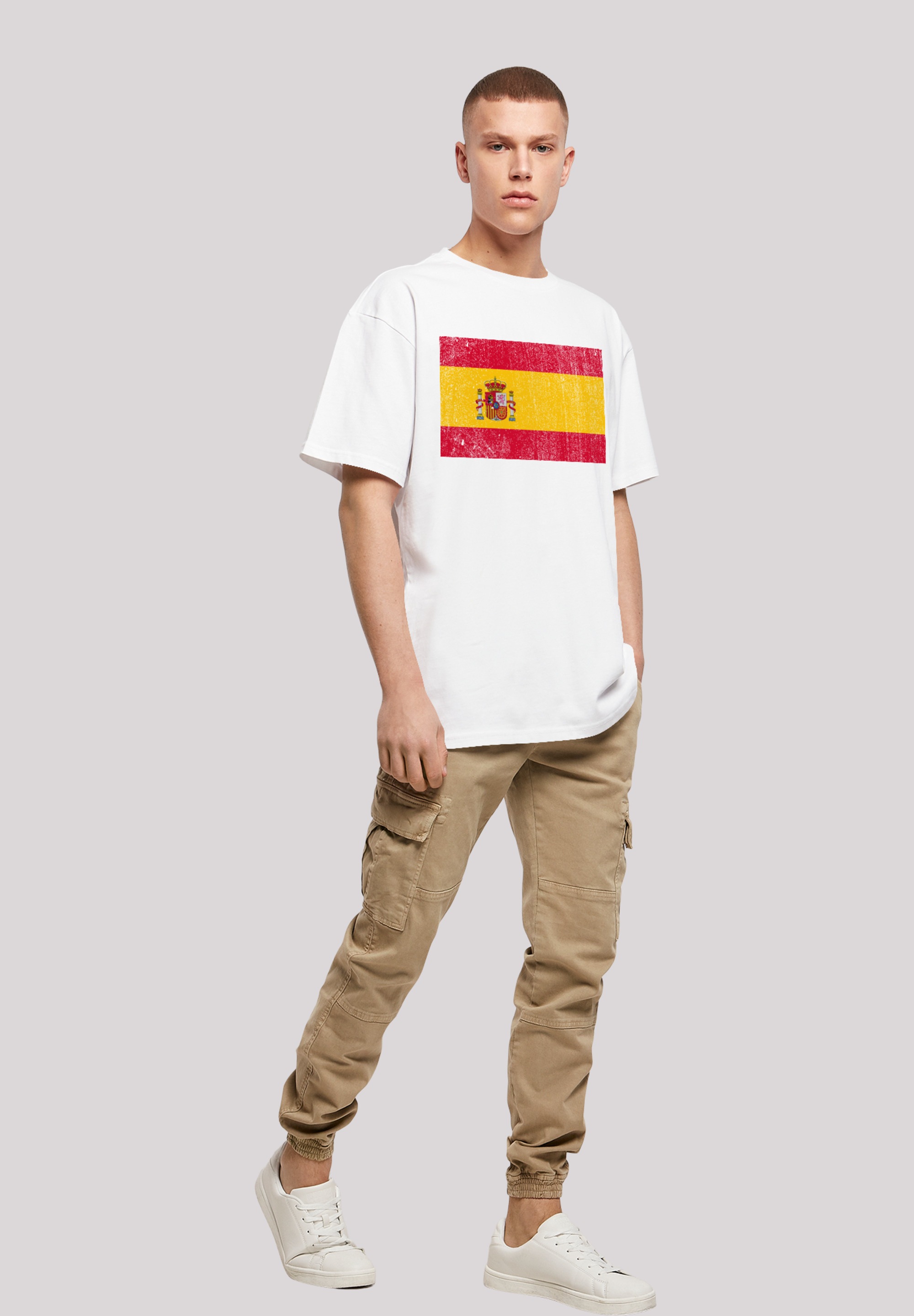 F4NT4STIC T-Shirt »Spain Spanien Flagge distressed«, Print