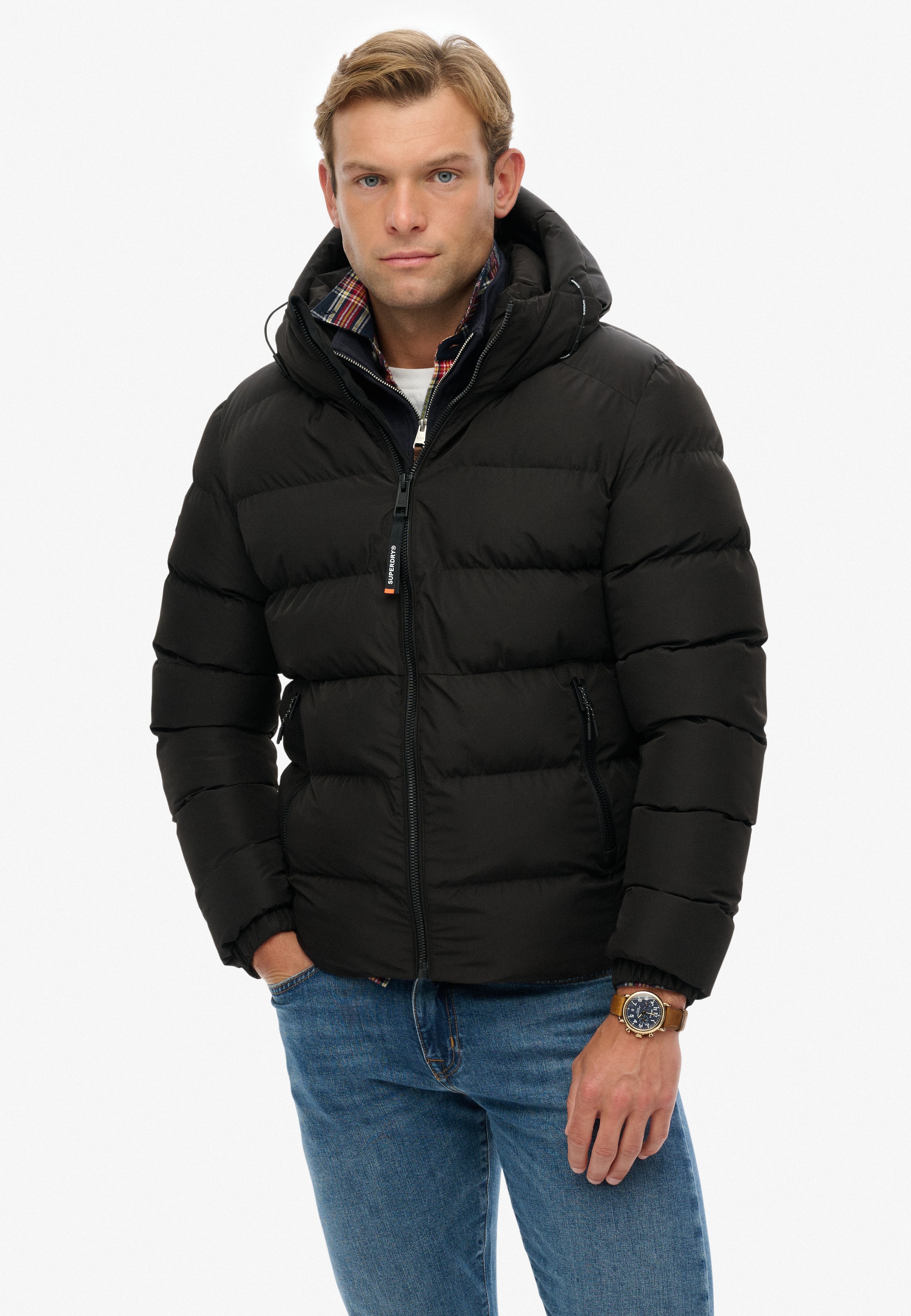 Superdry "HOODED SPORTS PUFFER JACKET" mit Kapuze Kunstfaser, relaxed fit günstig online kaufen
