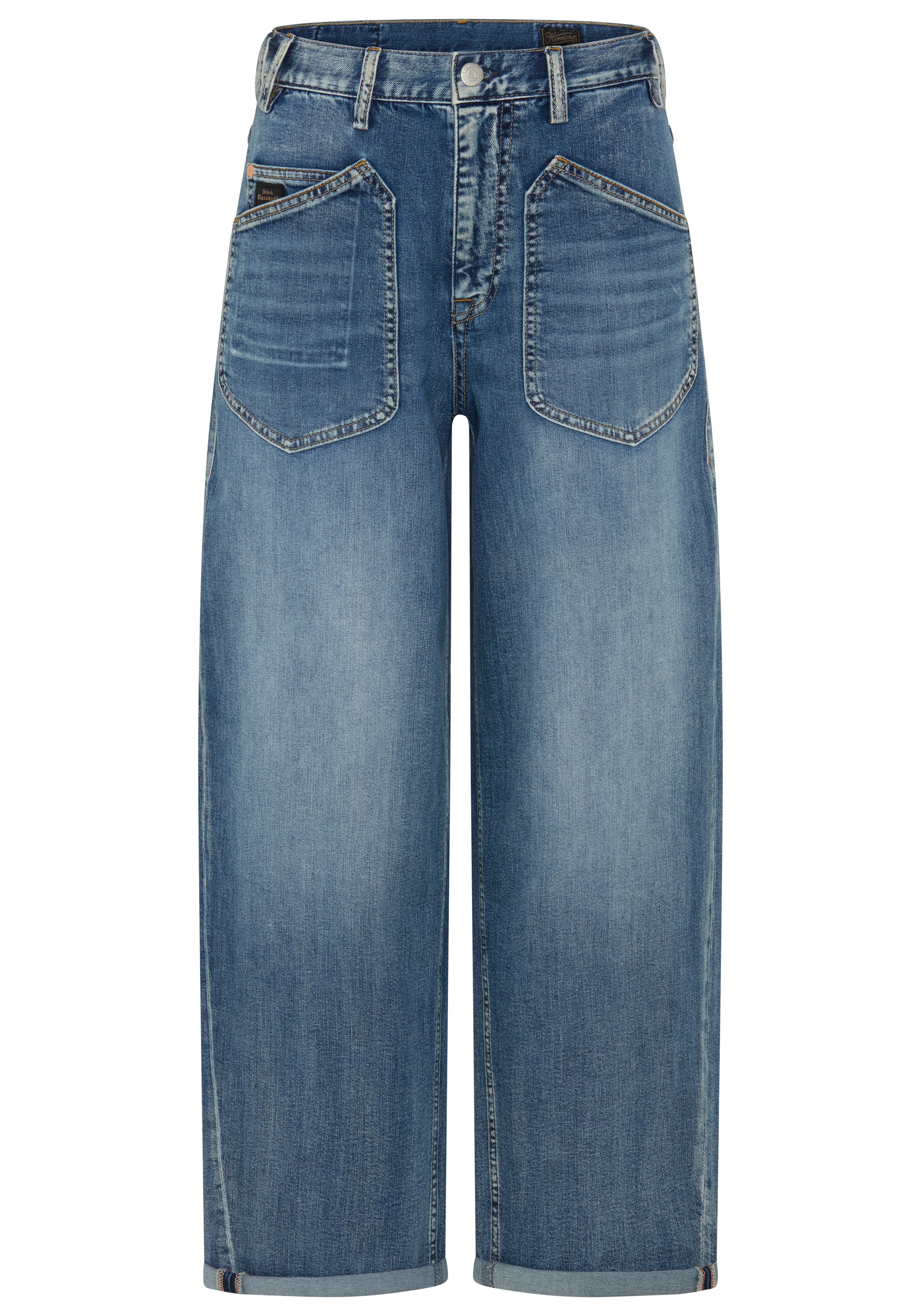 Herrlicher Loose-fit-Jeans »Meryll Organic Denim Stretch« in Cropped-Länge, Barrel Fit, Mid Waist