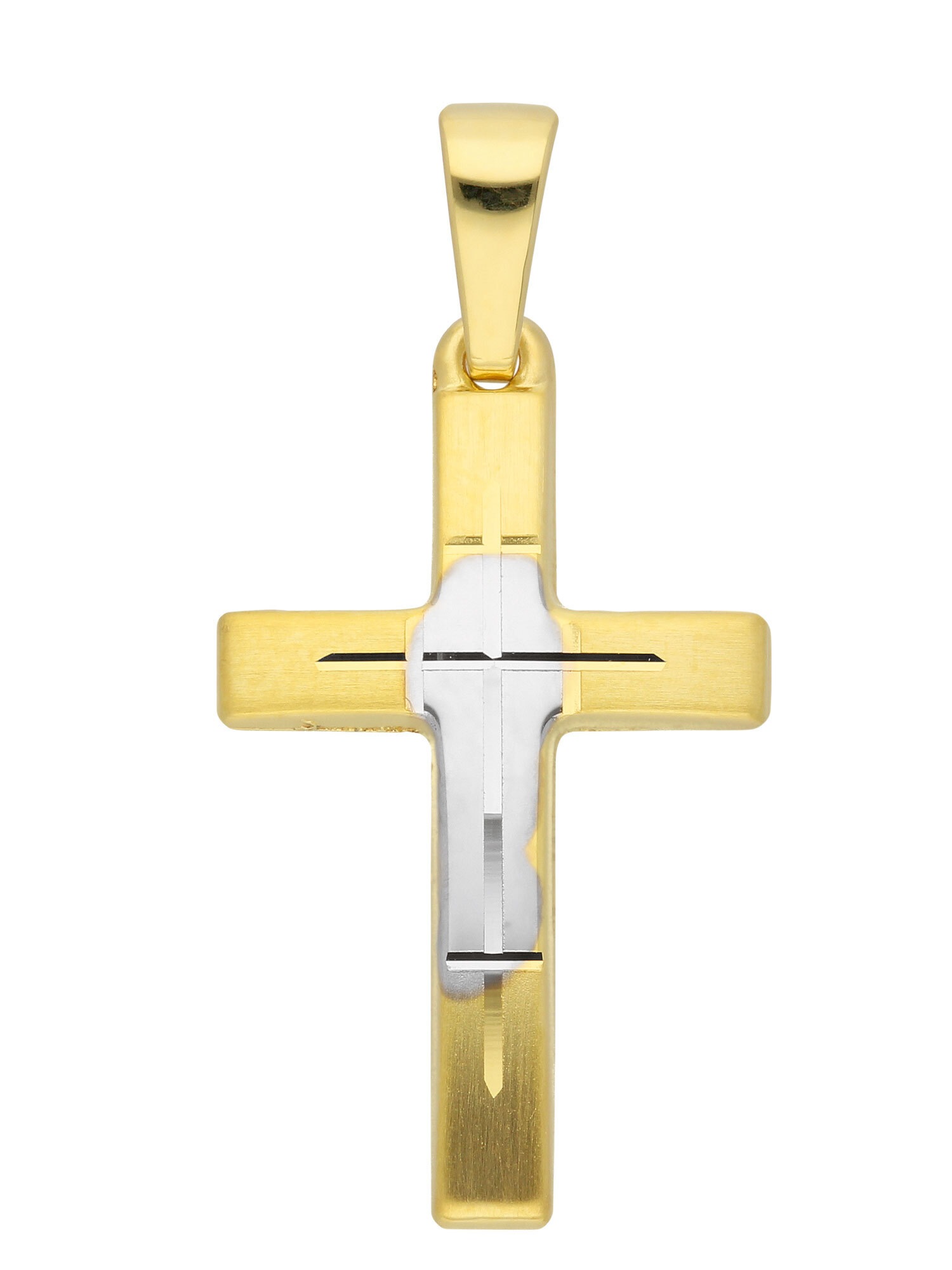 ADELIA ́S Damen Kettenanhänger "Damen Gold Schmuck 585 Gold Kreuz Anhänger", Gold, gold, Gold, Schmuckanhänger, Goldschmuck für Damen & Herren