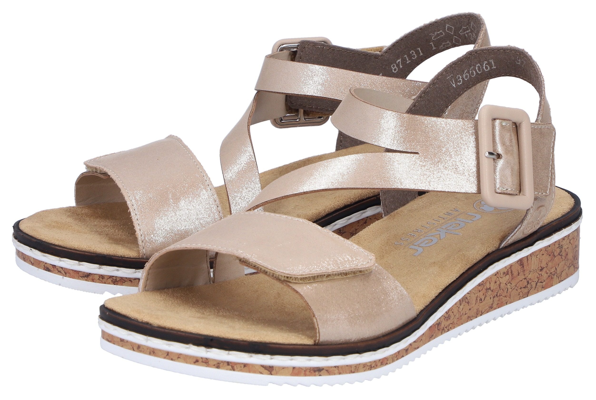Rieker Sommerschuh, Sandalette, Keilabsatz, mit asymmetrischem Riemchen