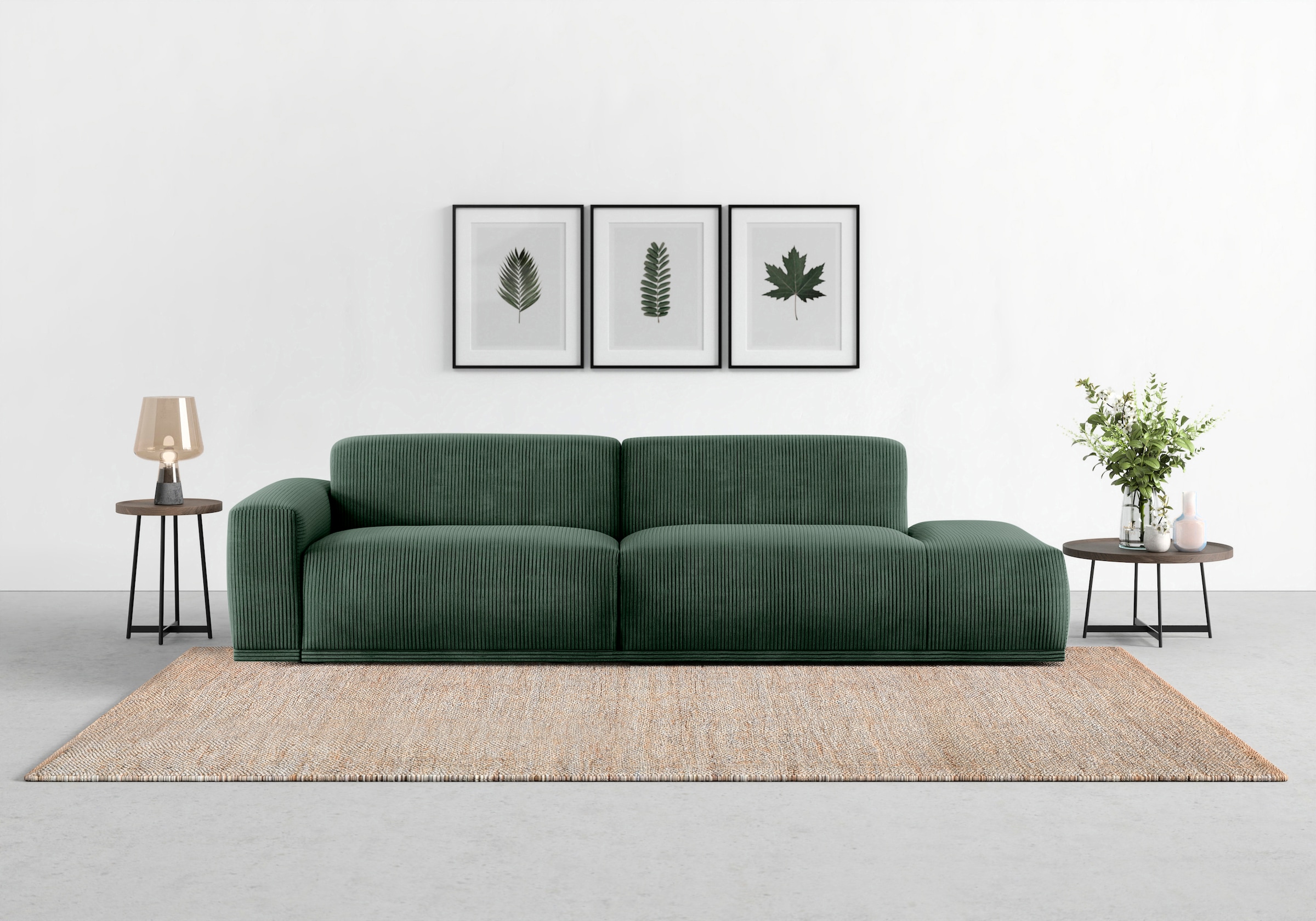 TRENDMANUFAKTUR Big-Sofa "Braga, mit hochwertigem Kaltschaum, Megasofa, in Cord erhältlich", modernes Big-Sofa, Couch mi