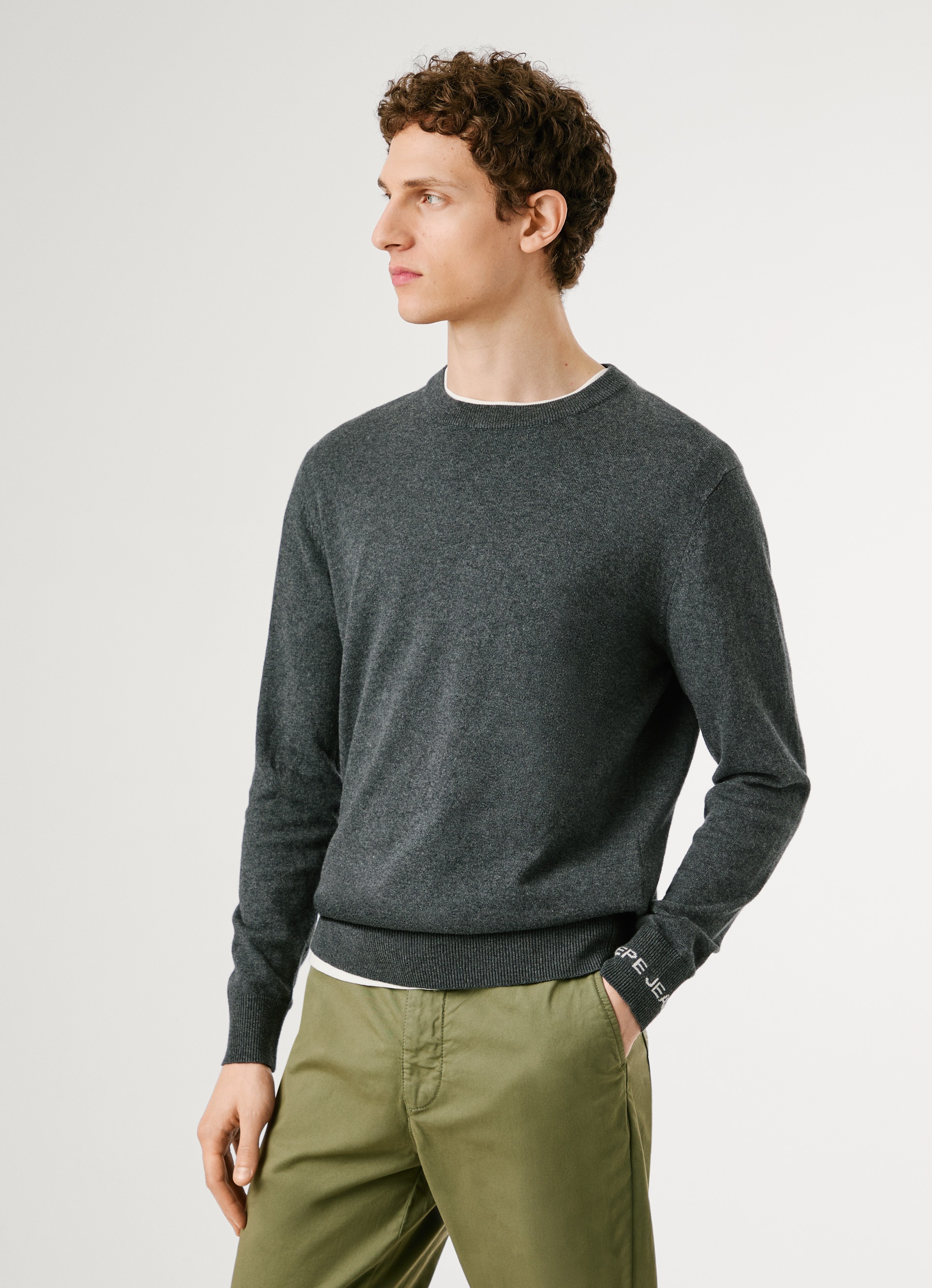 Pepe Jeans Strickpullover "ANDRE CREW NECK", mit Rundhals, Logo-Jacquard günstig online kaufen